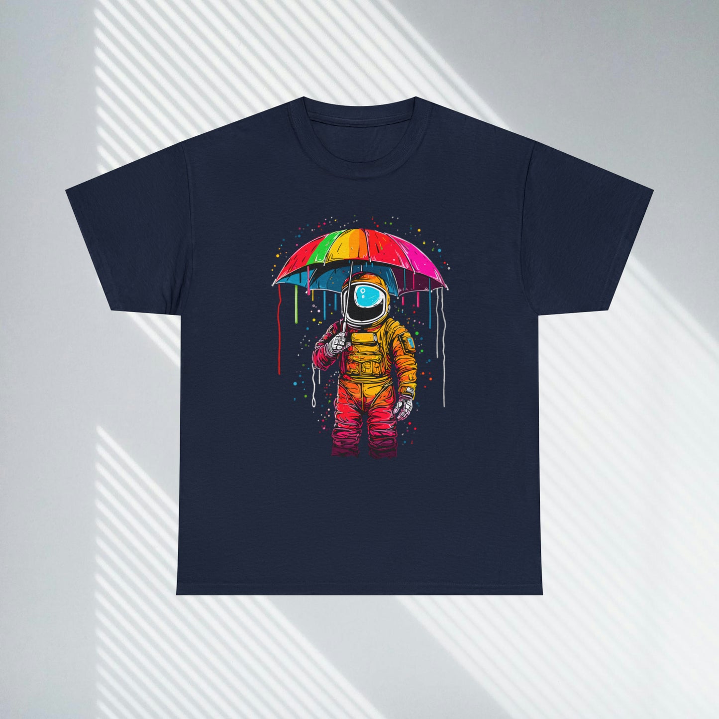 Celestial Rain, Astronaut in the Rain, Unisex Heavy Cotton Tee