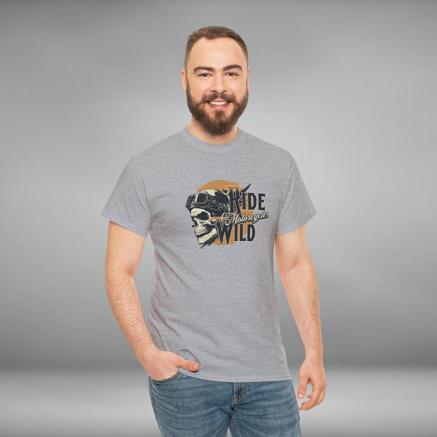 RIDE WILD Motorcycles, Unisex Heavy Cotton Tee