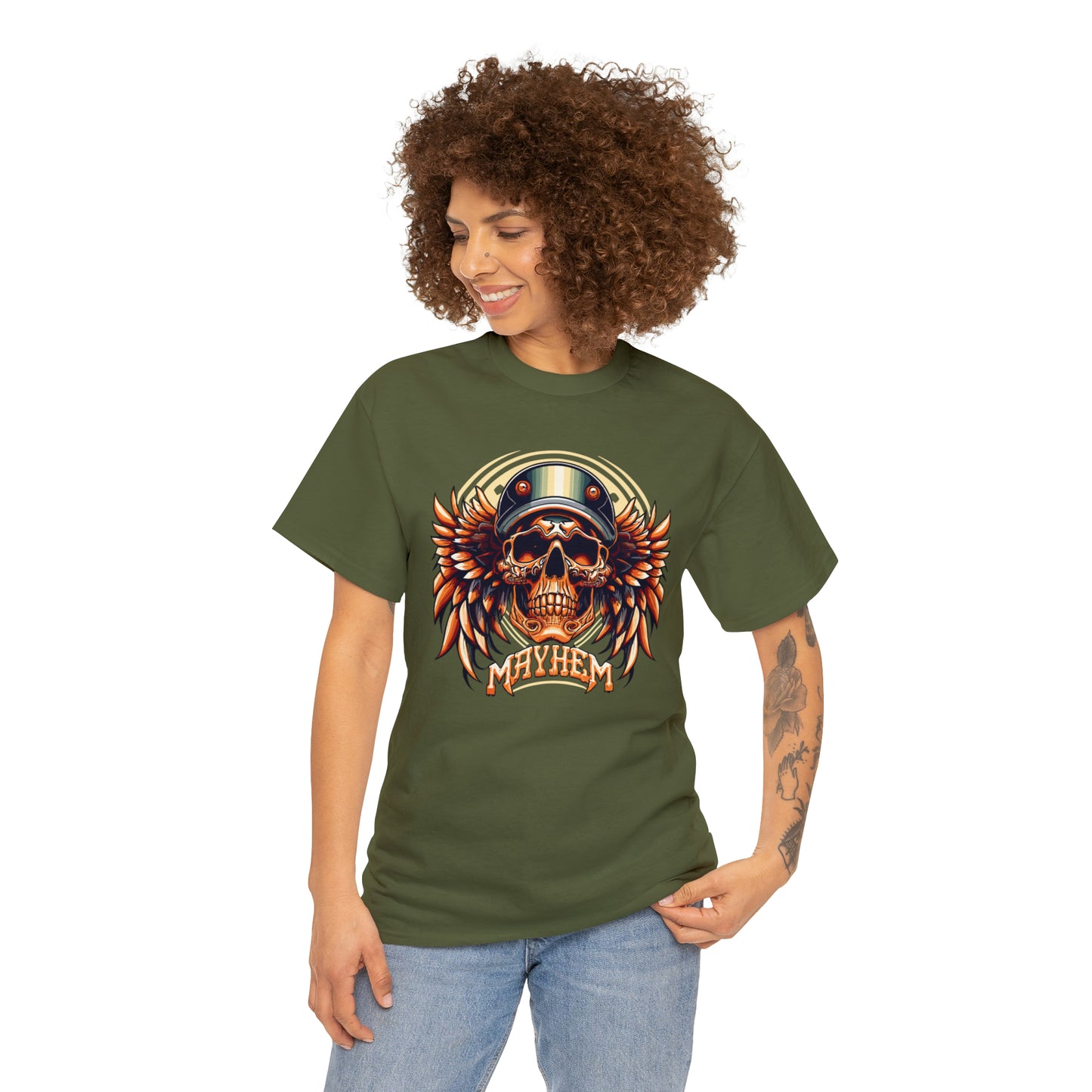 MAYHEM, Winged Skull Unisex Heavy Cotton Tee