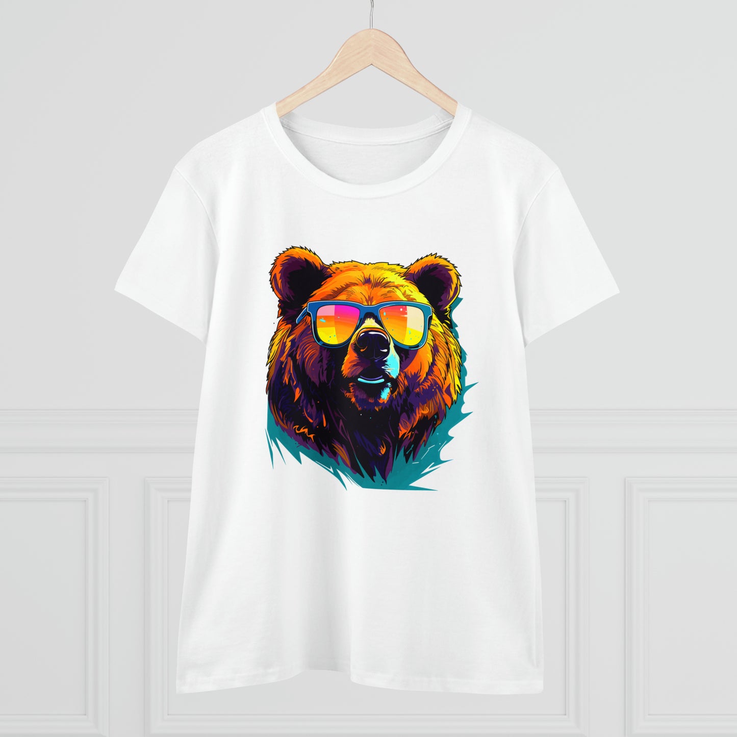 Cool Bear Wearing Sunglasses Women's Midweight Cotton Tee