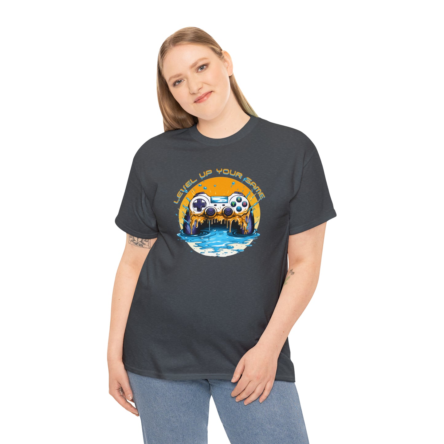 Level Up Your Game, Game Controller Unisex Heavy Cotton Tee