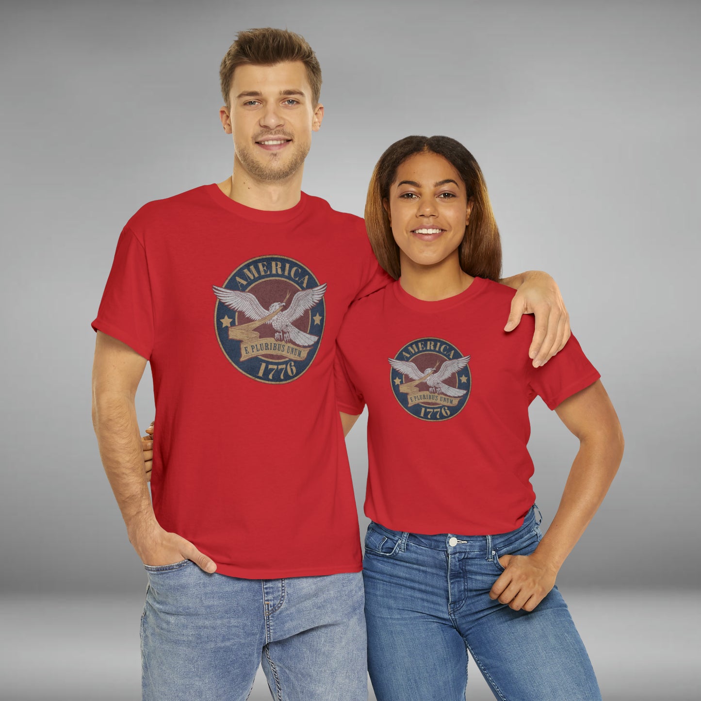 America 1776, E Pluribus Unum Unisex Heavy Cotton Graphic Tee