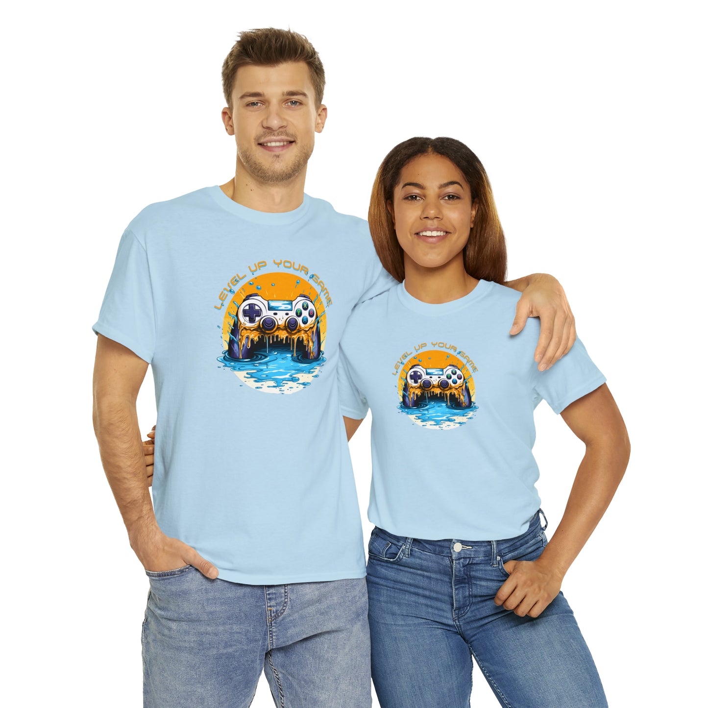 Level Up Your Game, Game Controller Unisex Heavy Cotton Tee
