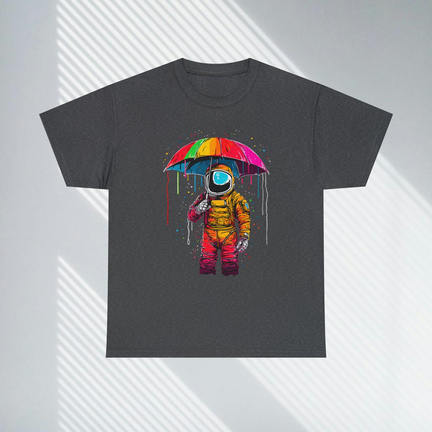 Celestial Rain, Astronaut in the Rain, Unisex Heavy Cotton Tee