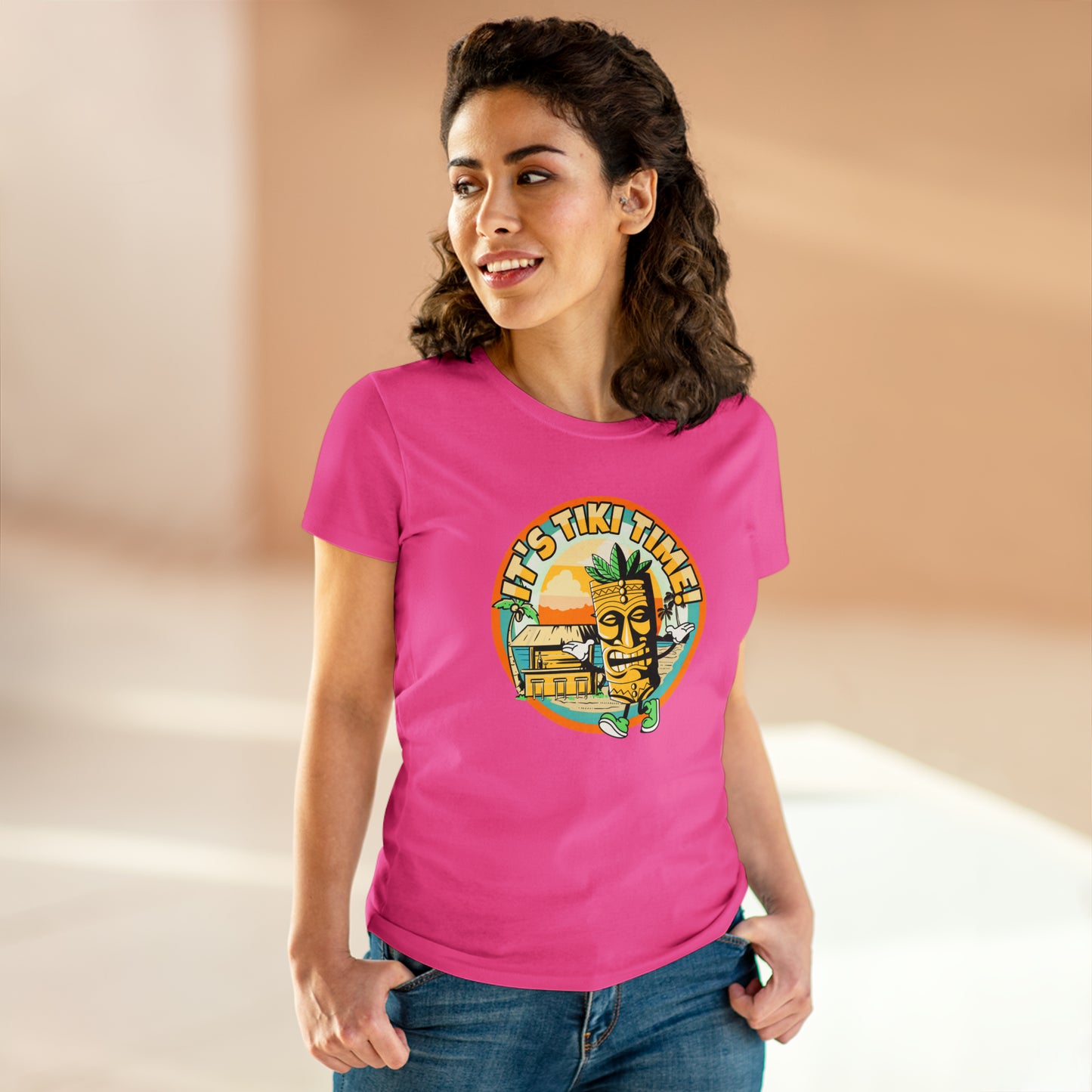 It's Tiki Time! Women's Midweight Cotton Tee