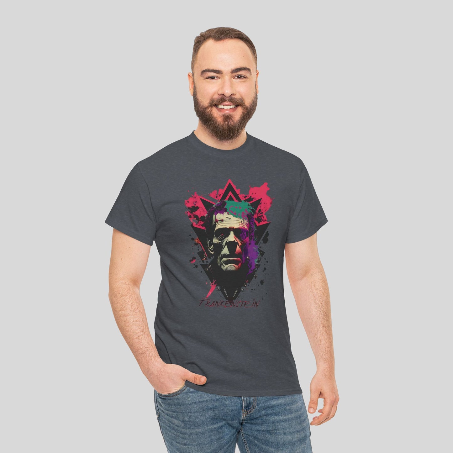 Frankenstein, Custom Graphic Unisex Heavy Cotton Tee