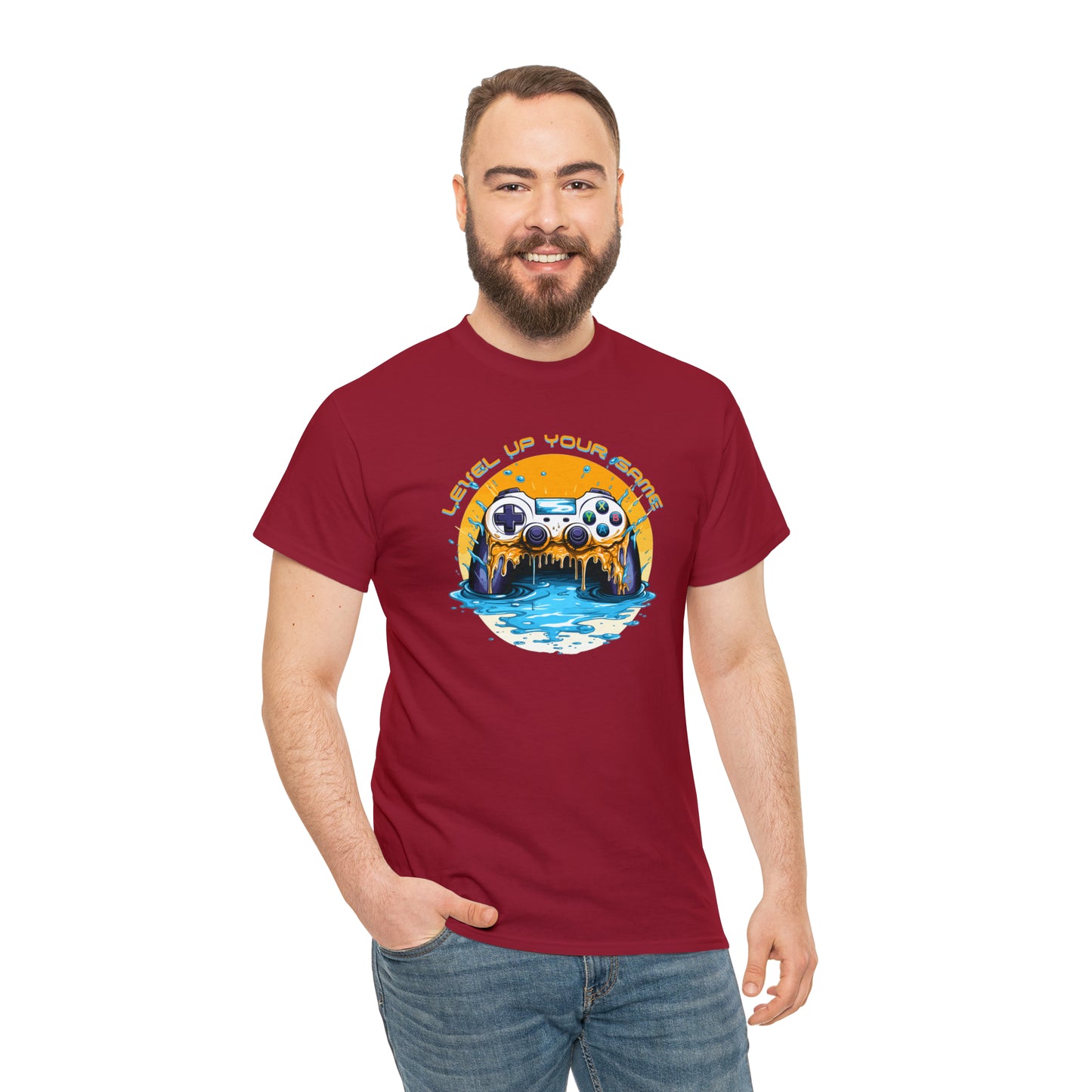 Level Up Your Game, Game Controller Unisex Heavy Cotton Tee