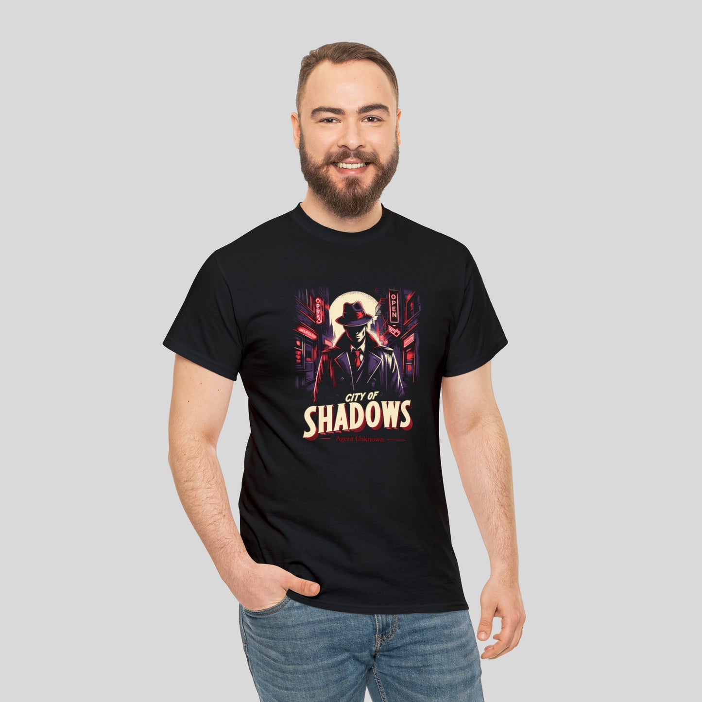 City of Shadows, Detective, Unisex Heavy Cotton Tee