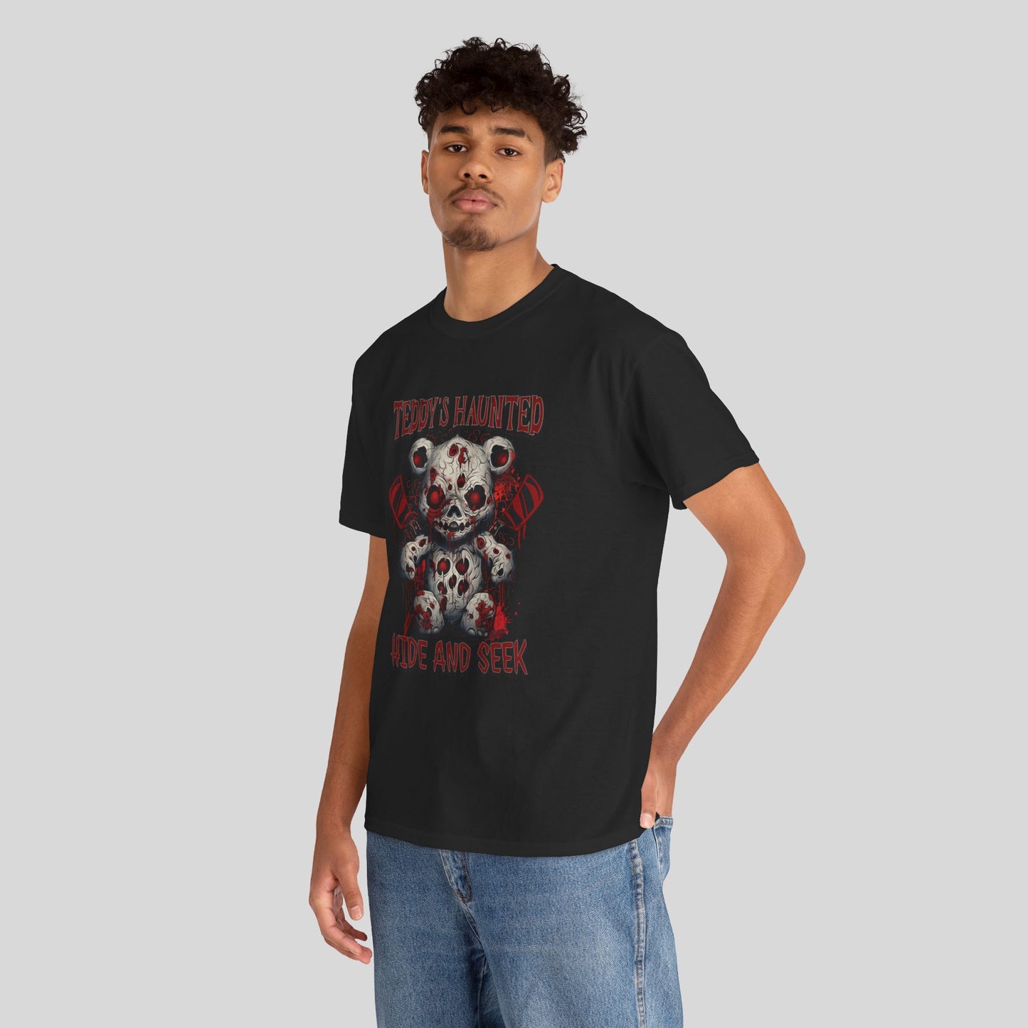 Teddy's Haunted Hide and Seek, Unisex Heavy Cotton Tee