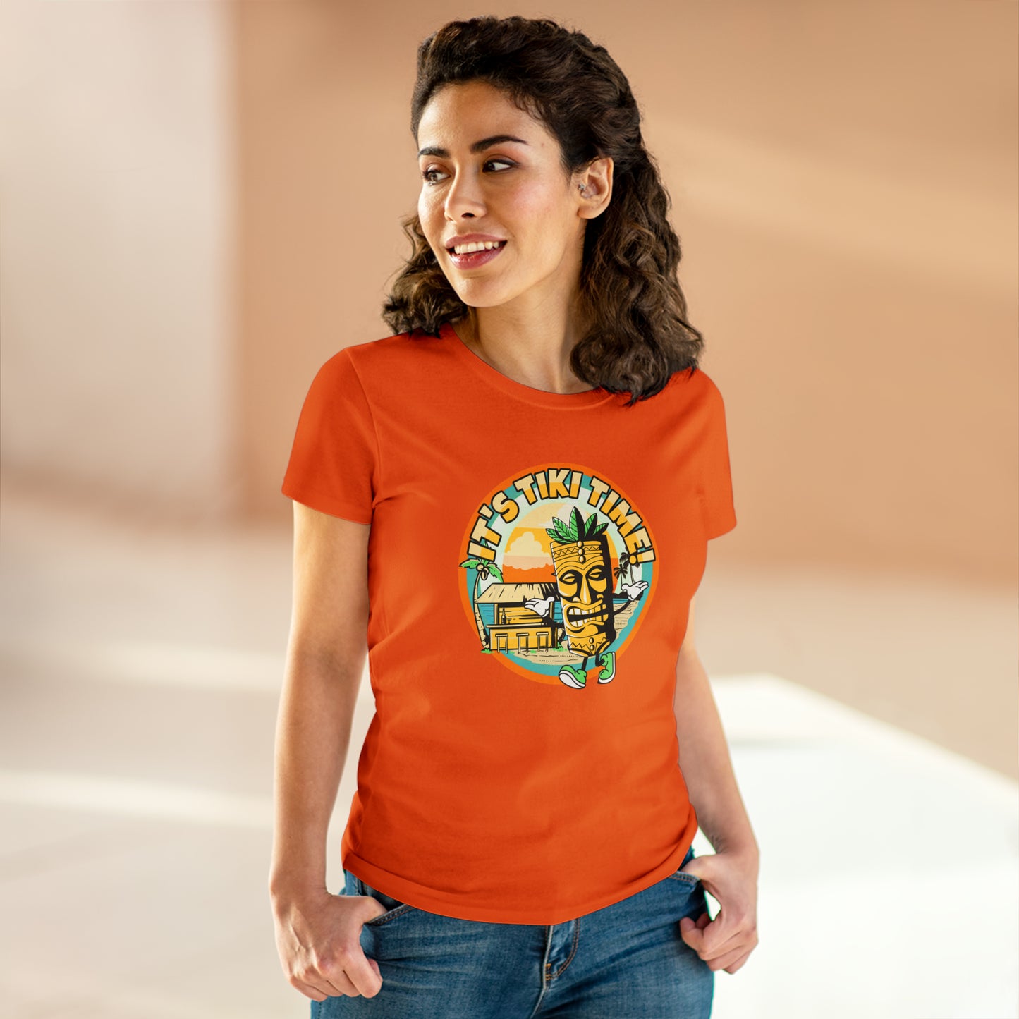 It's Tiki Time! Women's Midweight Cotton Tee