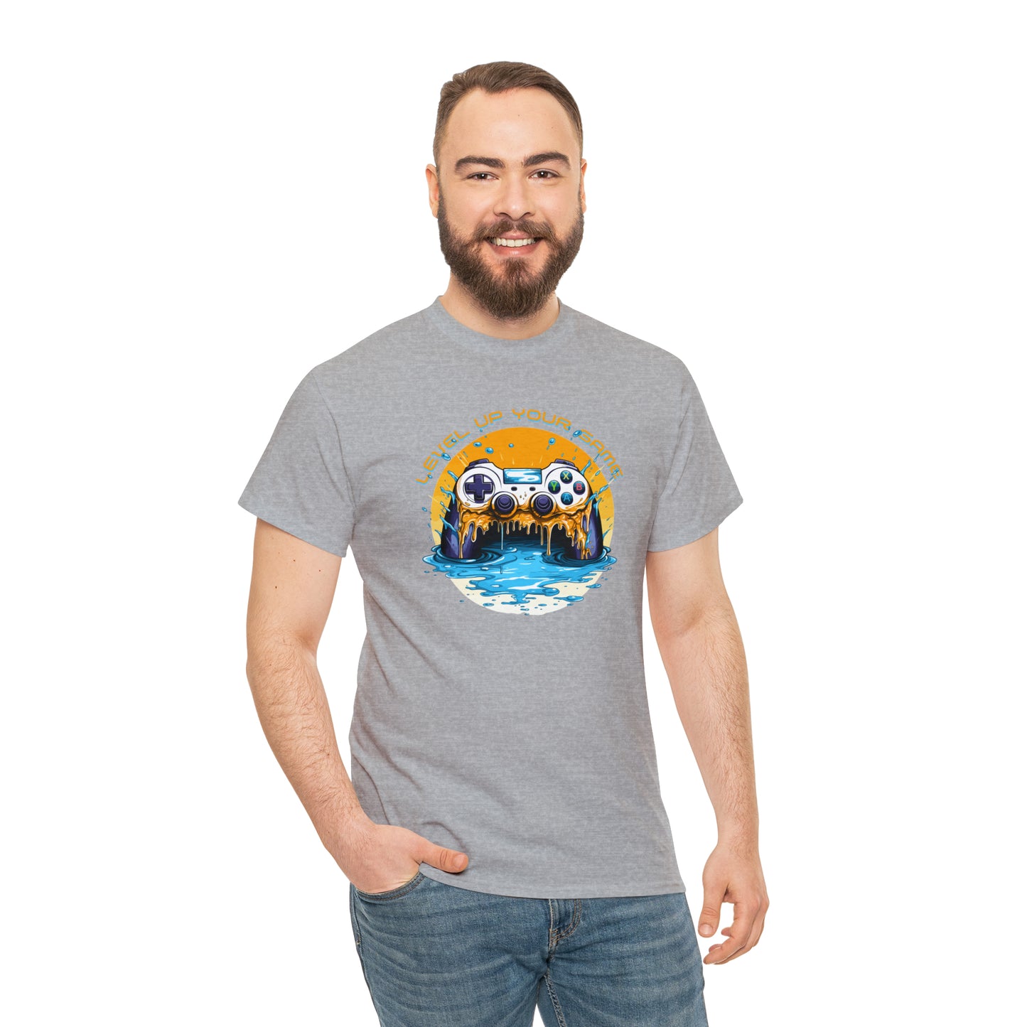Level Up Your Game, Game Controller Unisex Heavy Cotton Tee