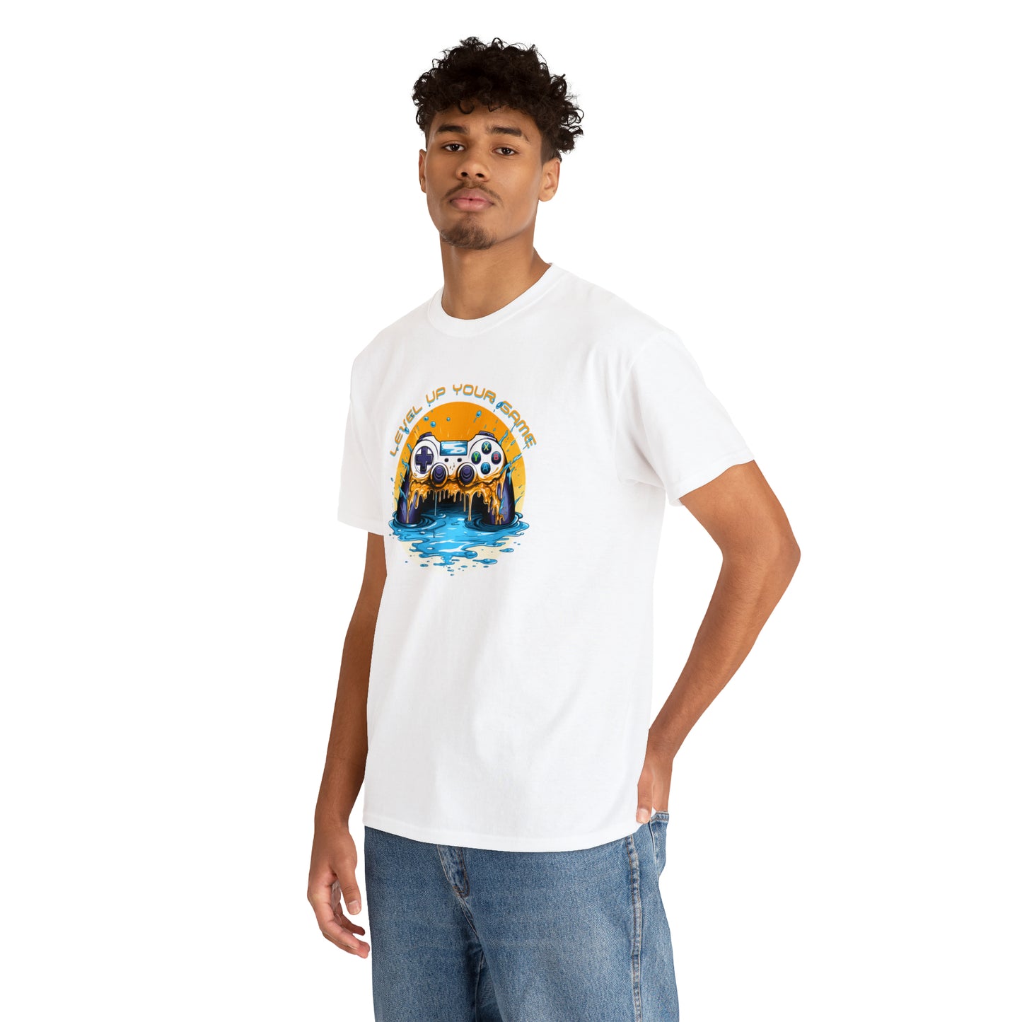 Level Up Your Game, Game Controller Unisex Heavy Cotton Tee