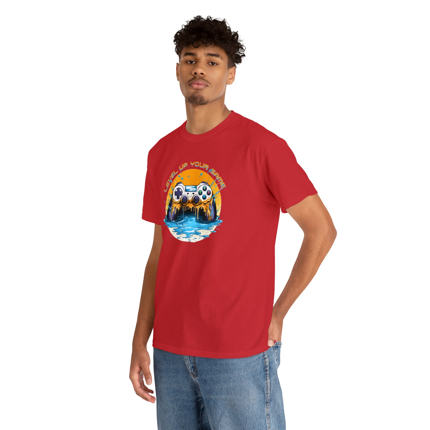 Level Up Your Game, Game Controller Unisex Heavy Cotton Tee