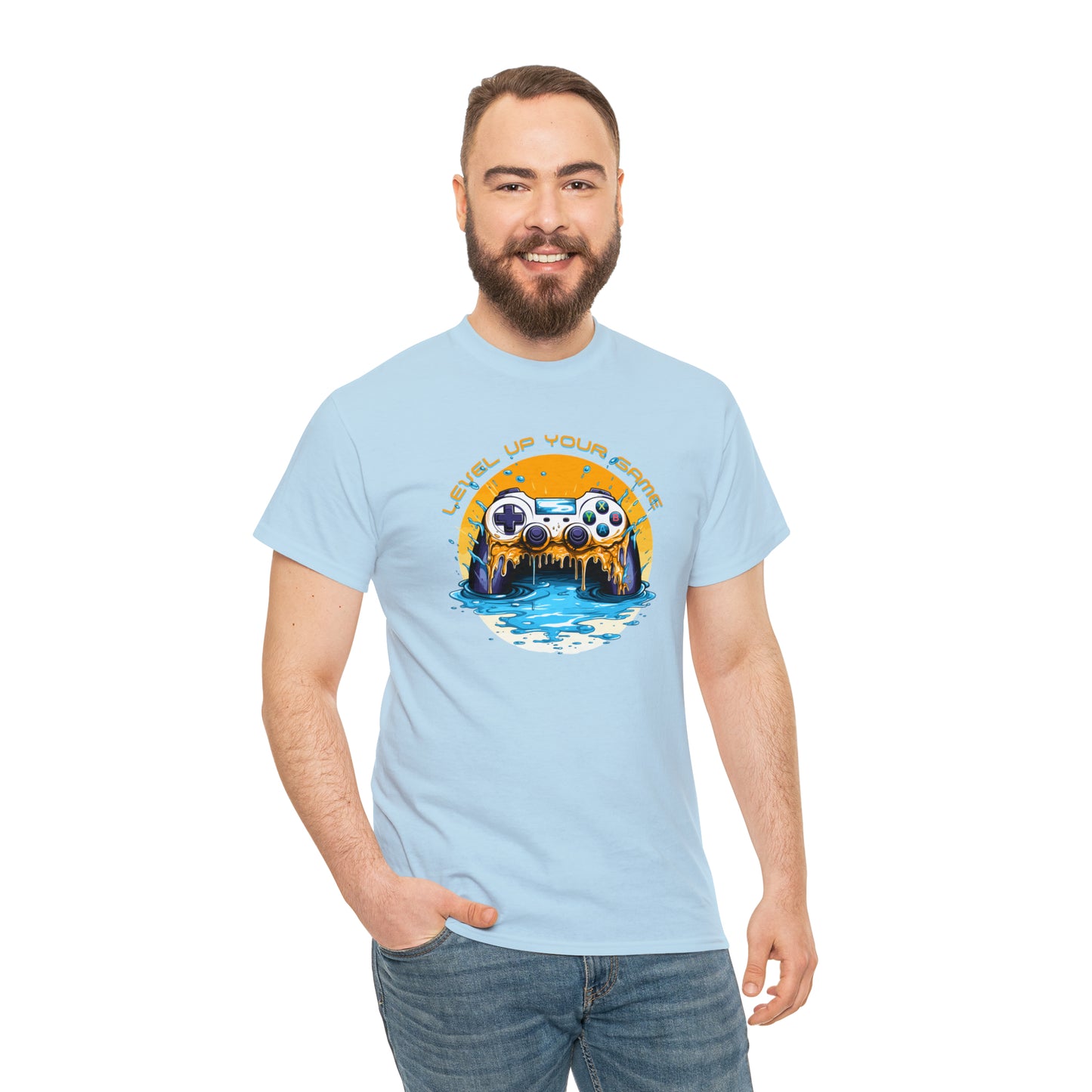 Level Up Your Game, Game Controller Unisex Heavy Cotton Tee