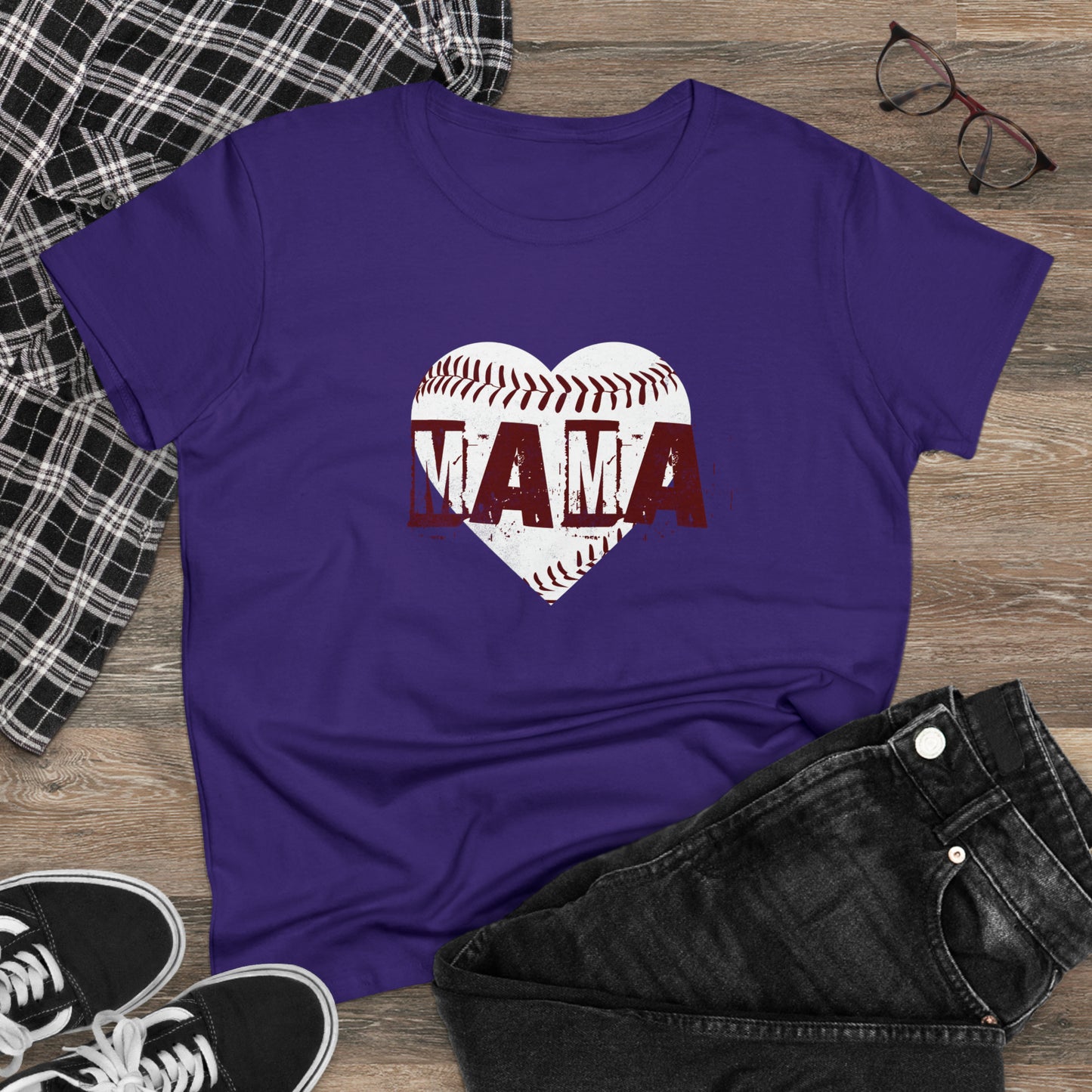 Baseball Mama, Women's Midweight Cotton Tee