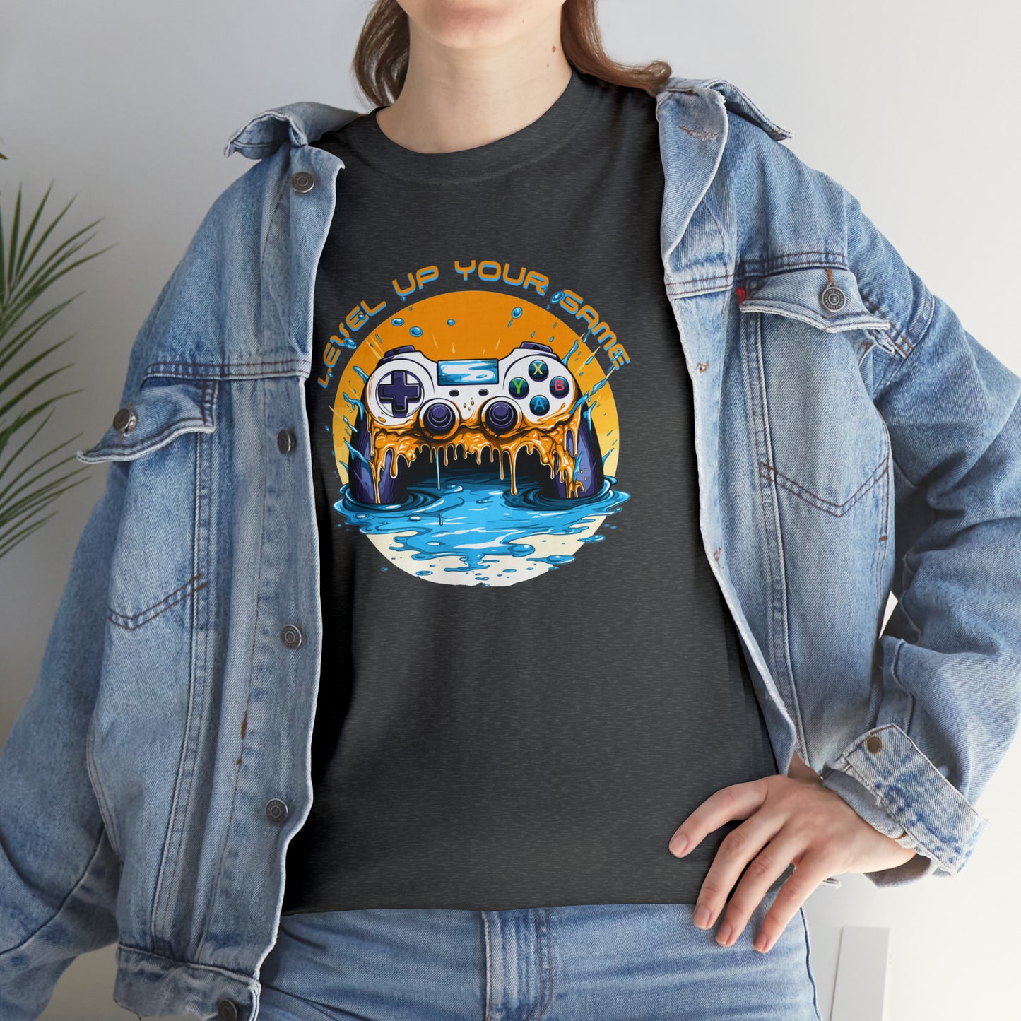 Level Up Your Game, Game Controller Unisex Heavy Cotton Tee