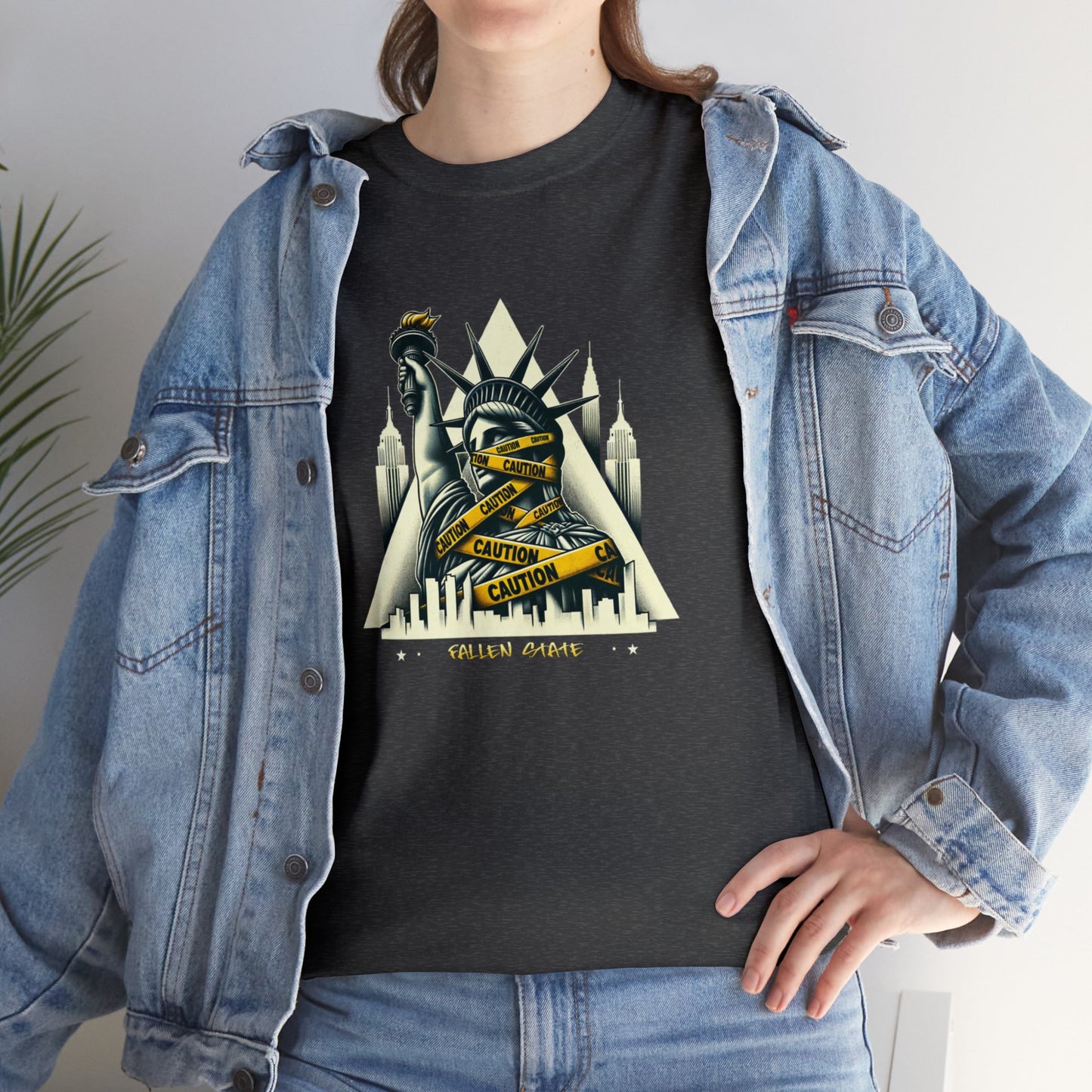 Fallen State, NYC, Statue of Liberty, Heavy Cotton Tee