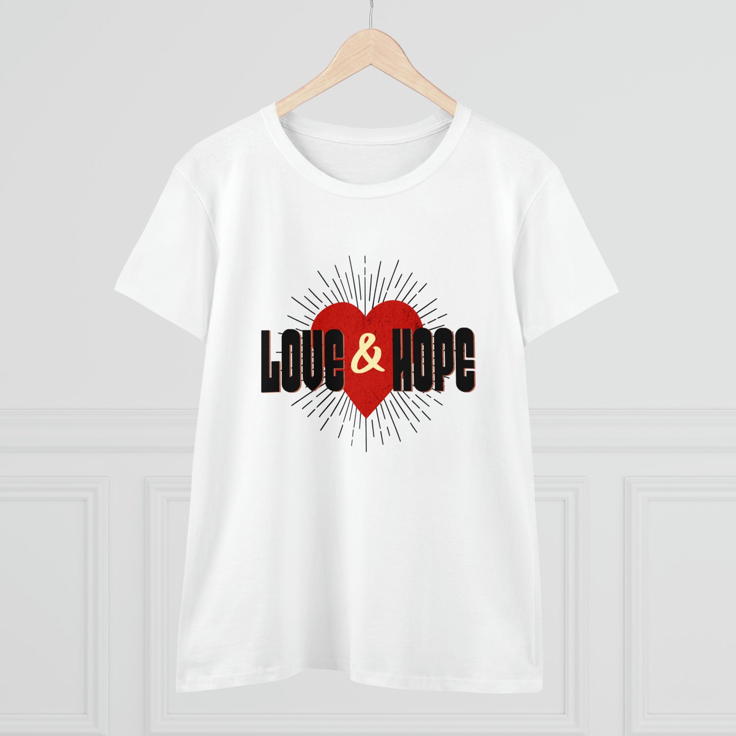 Love & Hope, Heart, Women's Midweight Cotton Tee