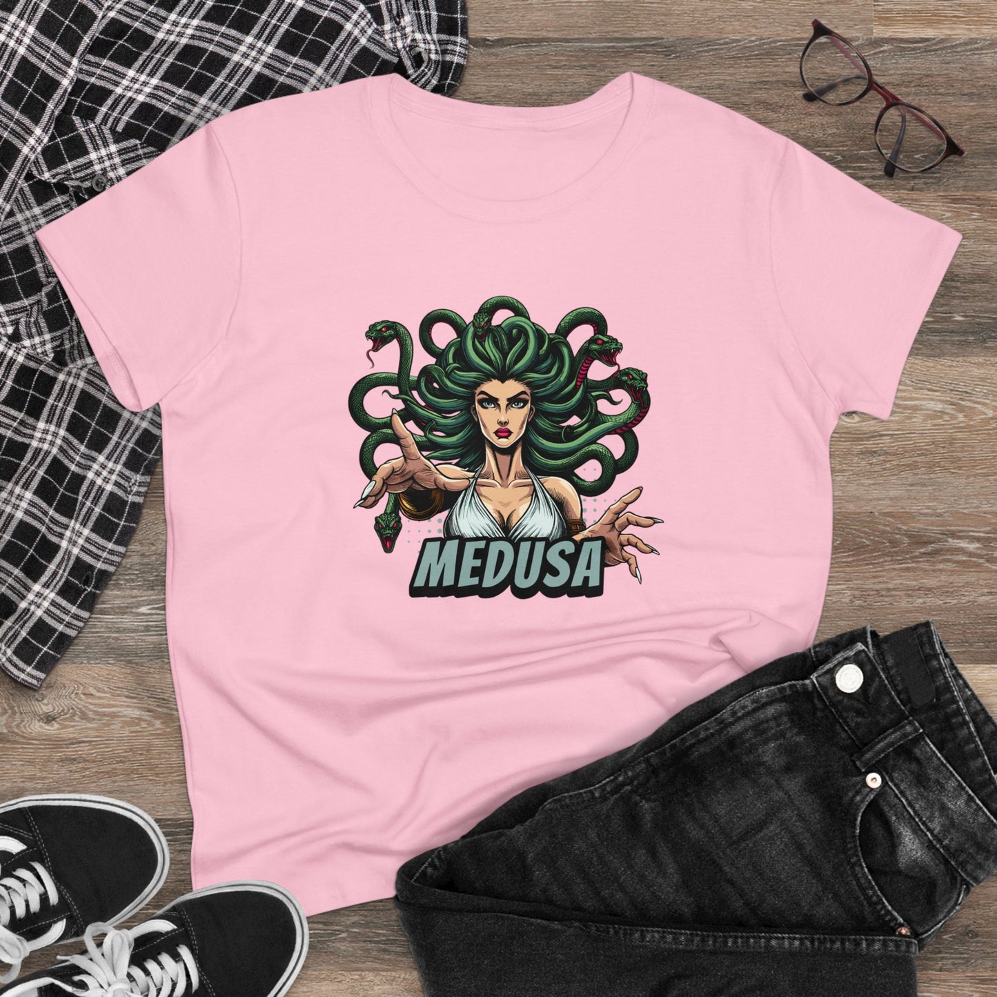 Medusa, Women's Midweight Cotton Tee