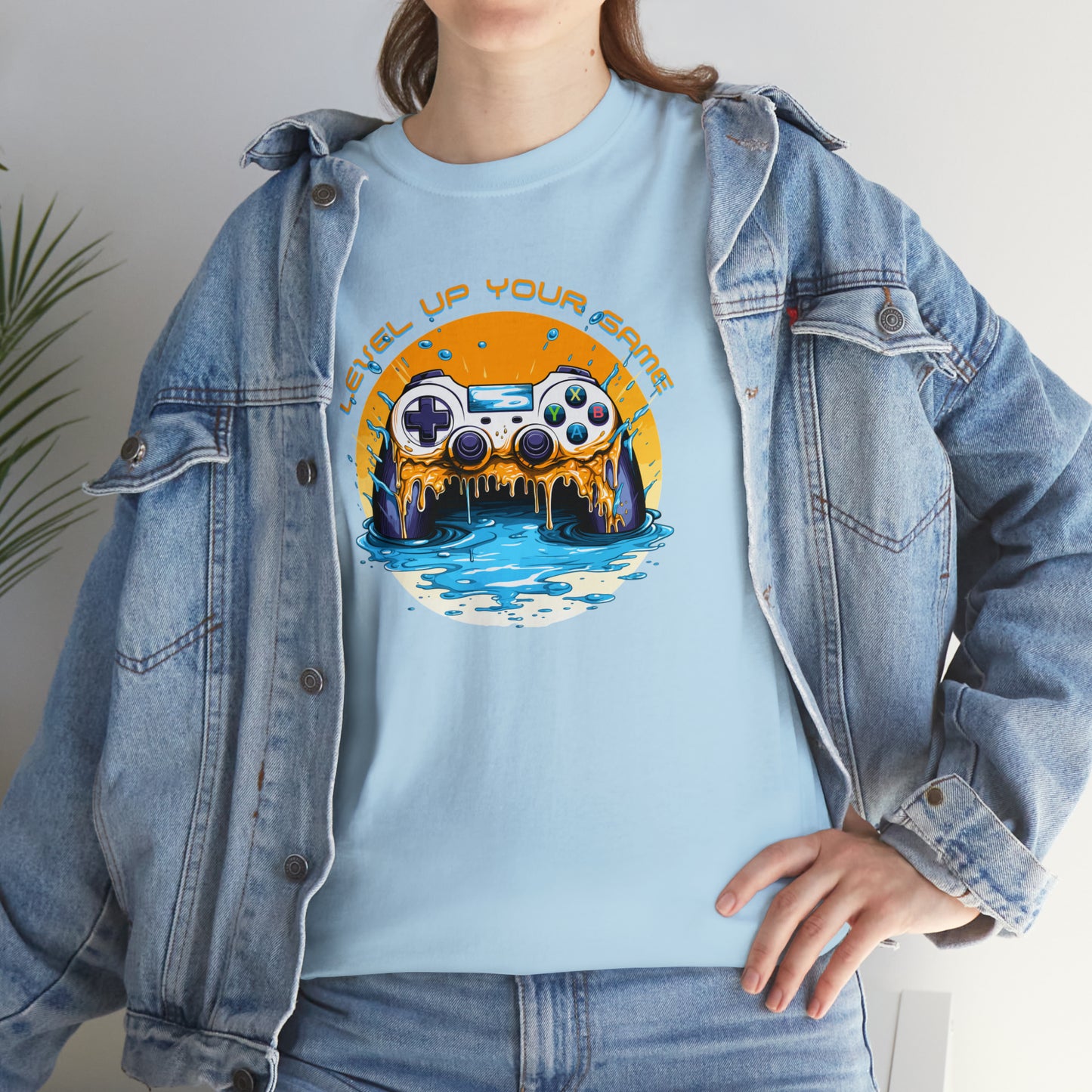 Level Up Your Game, Game Controller Unisex Heavy Cotton Tee