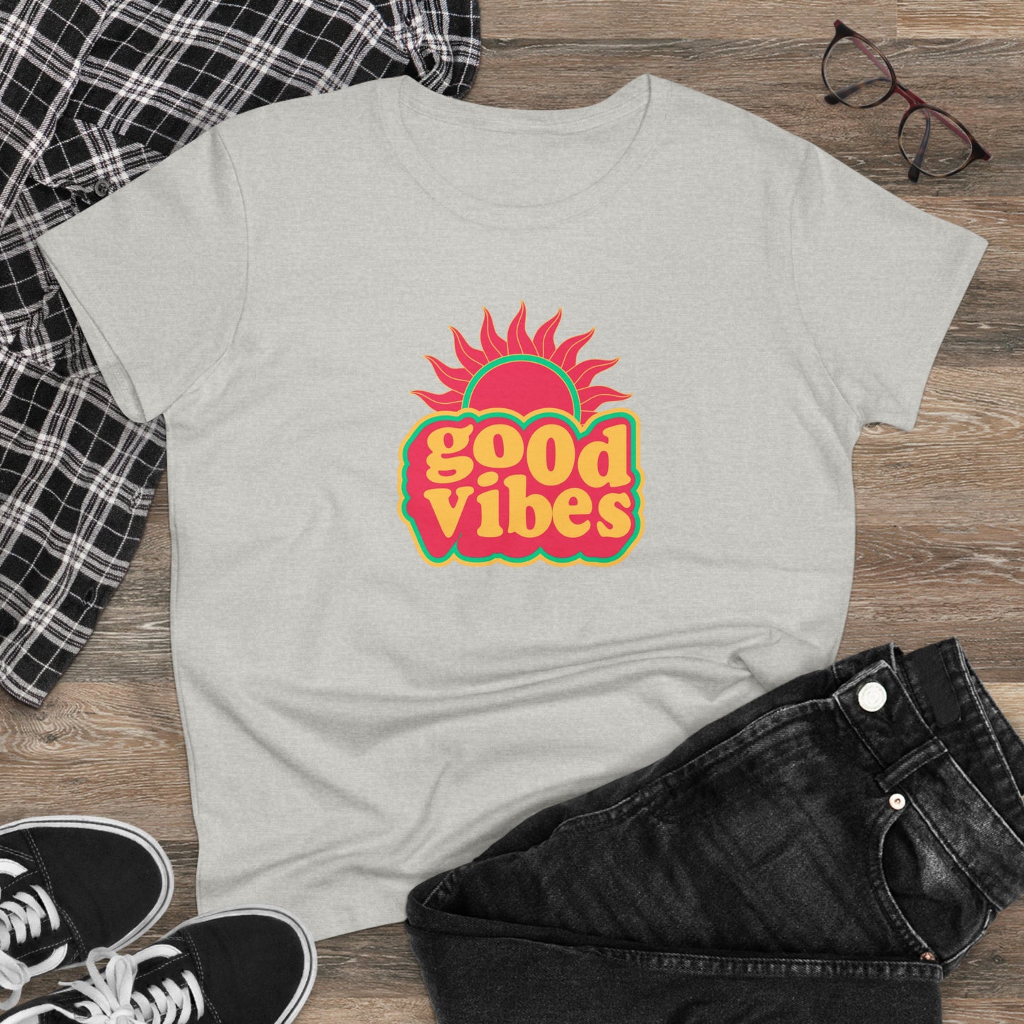 Good Vibes Women's Midweight Cotton Tee