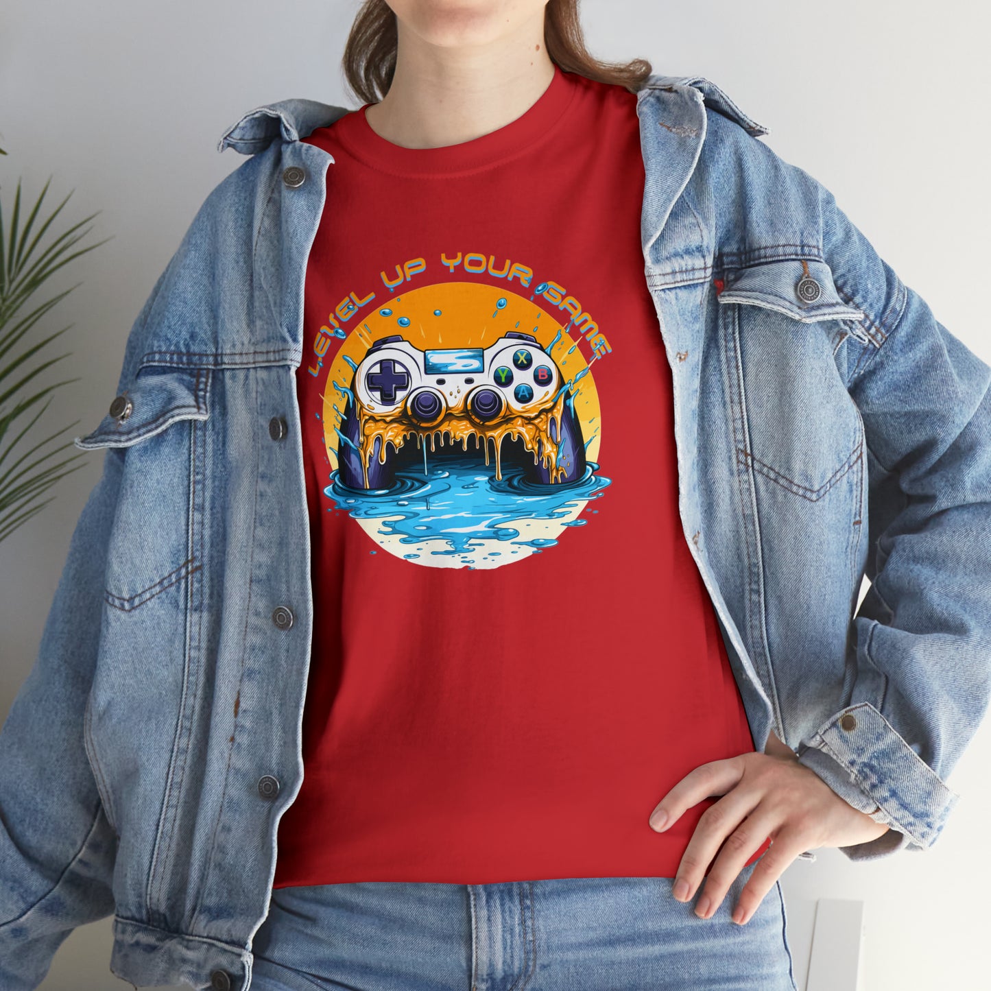 Level Up Your Game, Game Controller Unisex Heavy Cotton Tee