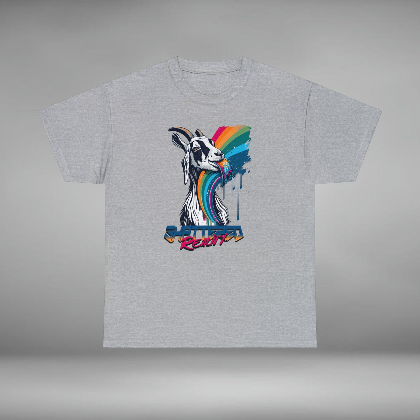 Shattered Reality, Rainbow Goat, Unisex Heavy Cotton Tee