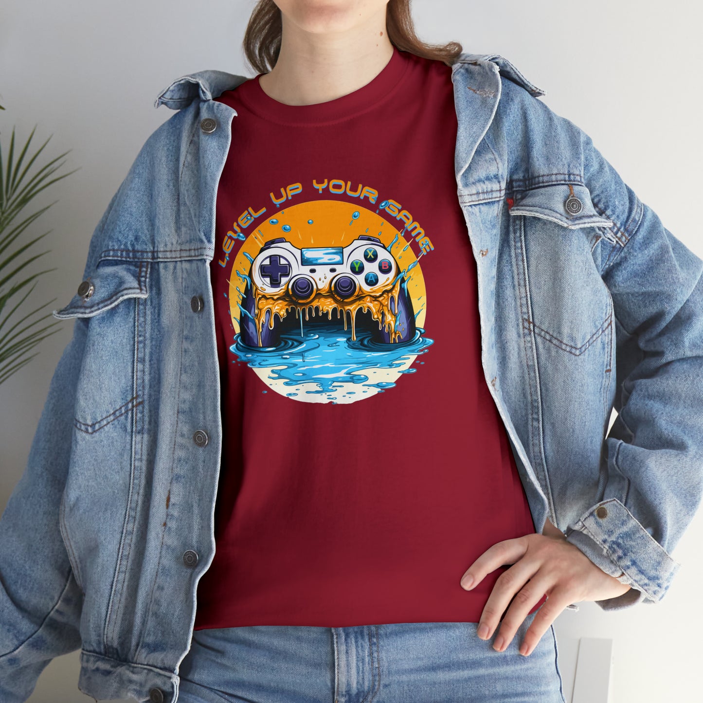 Level Up Your Game, Game Controller Unisex Heavy Cotton Tee