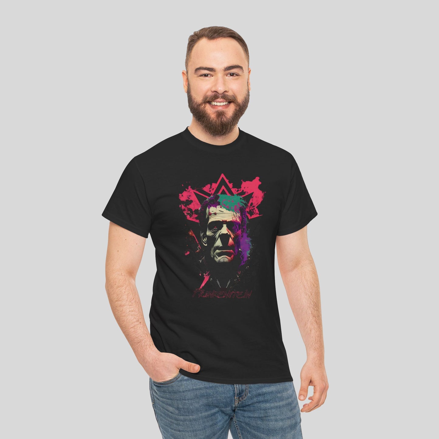 Frankenstein, Custom Graphic Unisex Heavy Cotton Tee