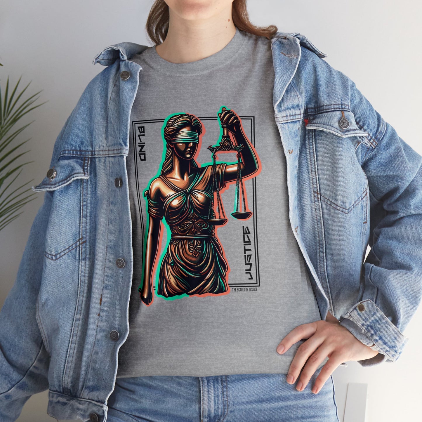 Blind Justice, Lady Justice, Unisex Heavy Cotton Tee
