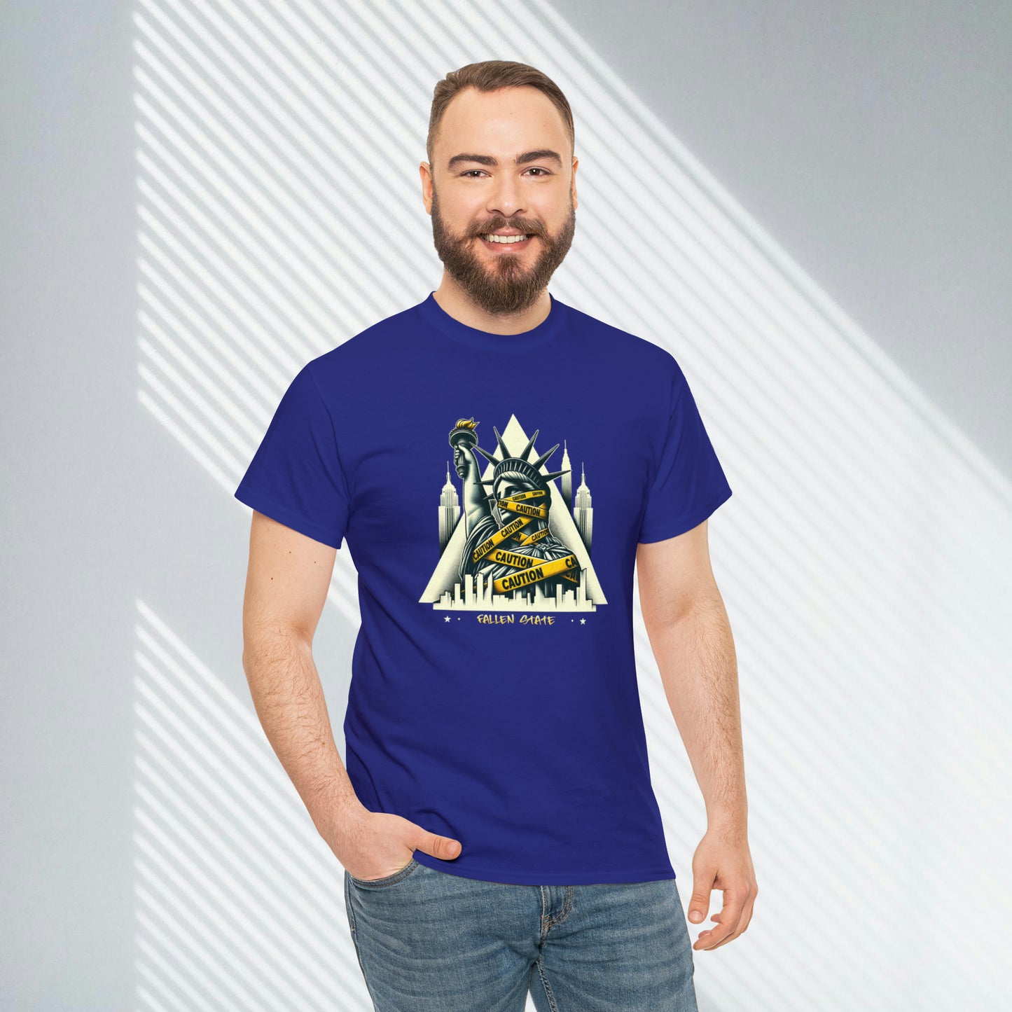 Fallen State, NYC, Statue of Liberty, Heavy Cotton Tee