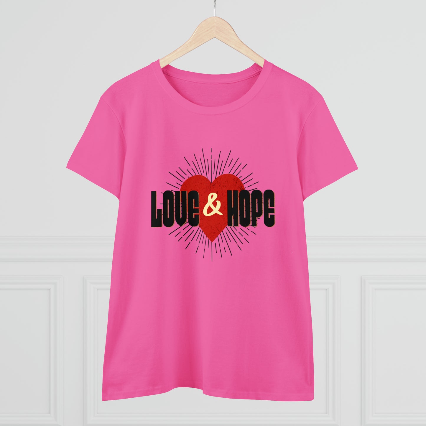 Love & Hope, Heart, Women's Midweight Cotton Tee