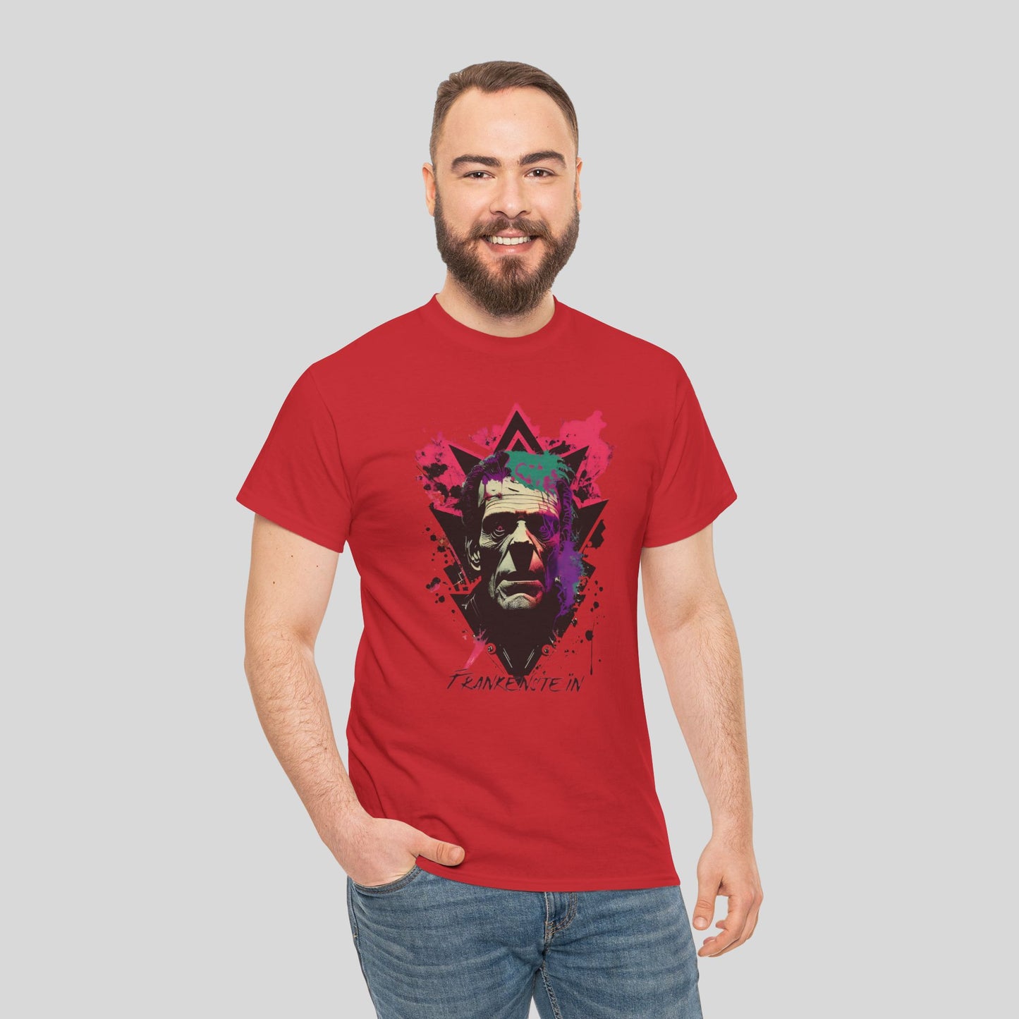 Frankenstein, Custom Graphic Unisex Heavy Cotton Tee