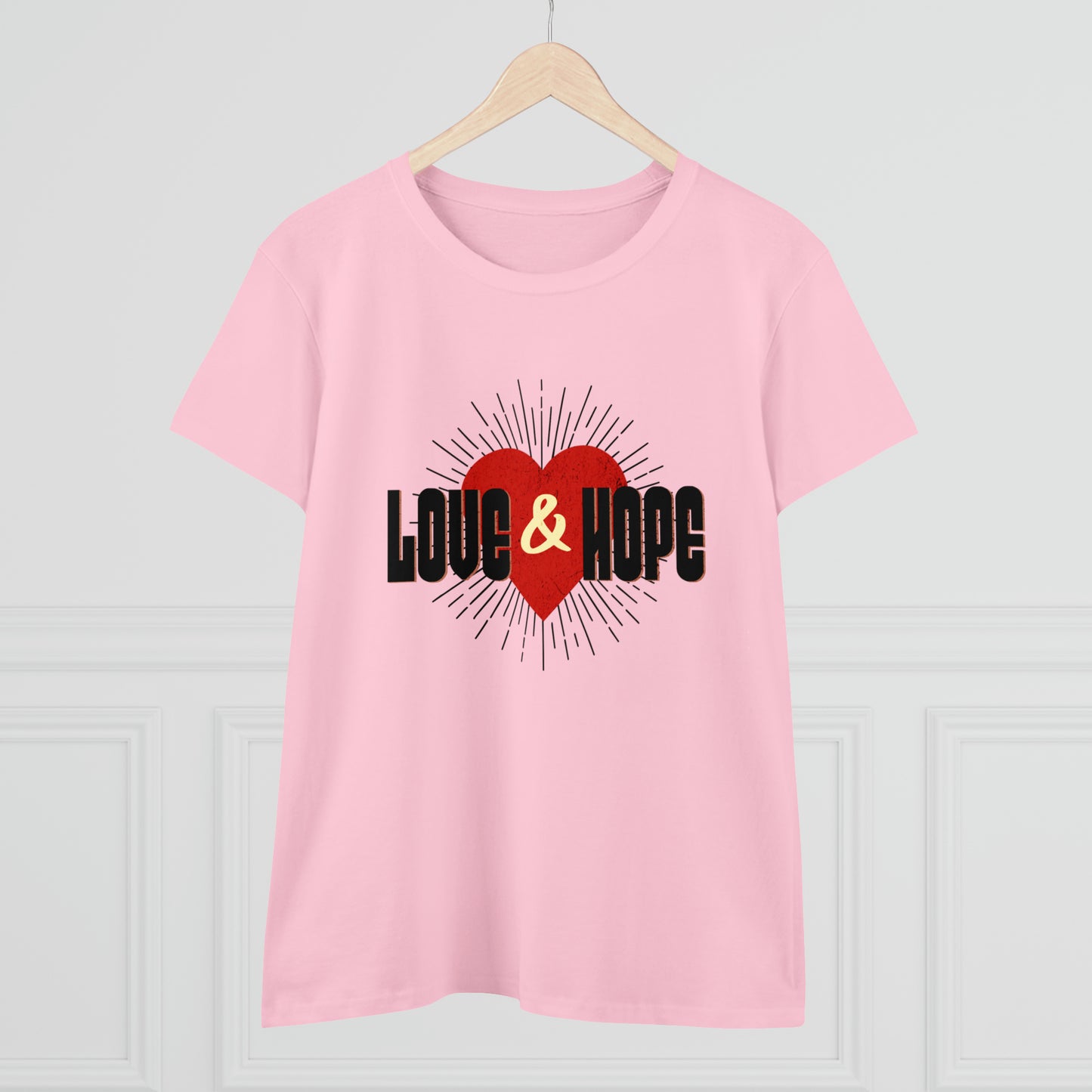 Love & Hope, Heart, Women's Midweight Cotton Tee