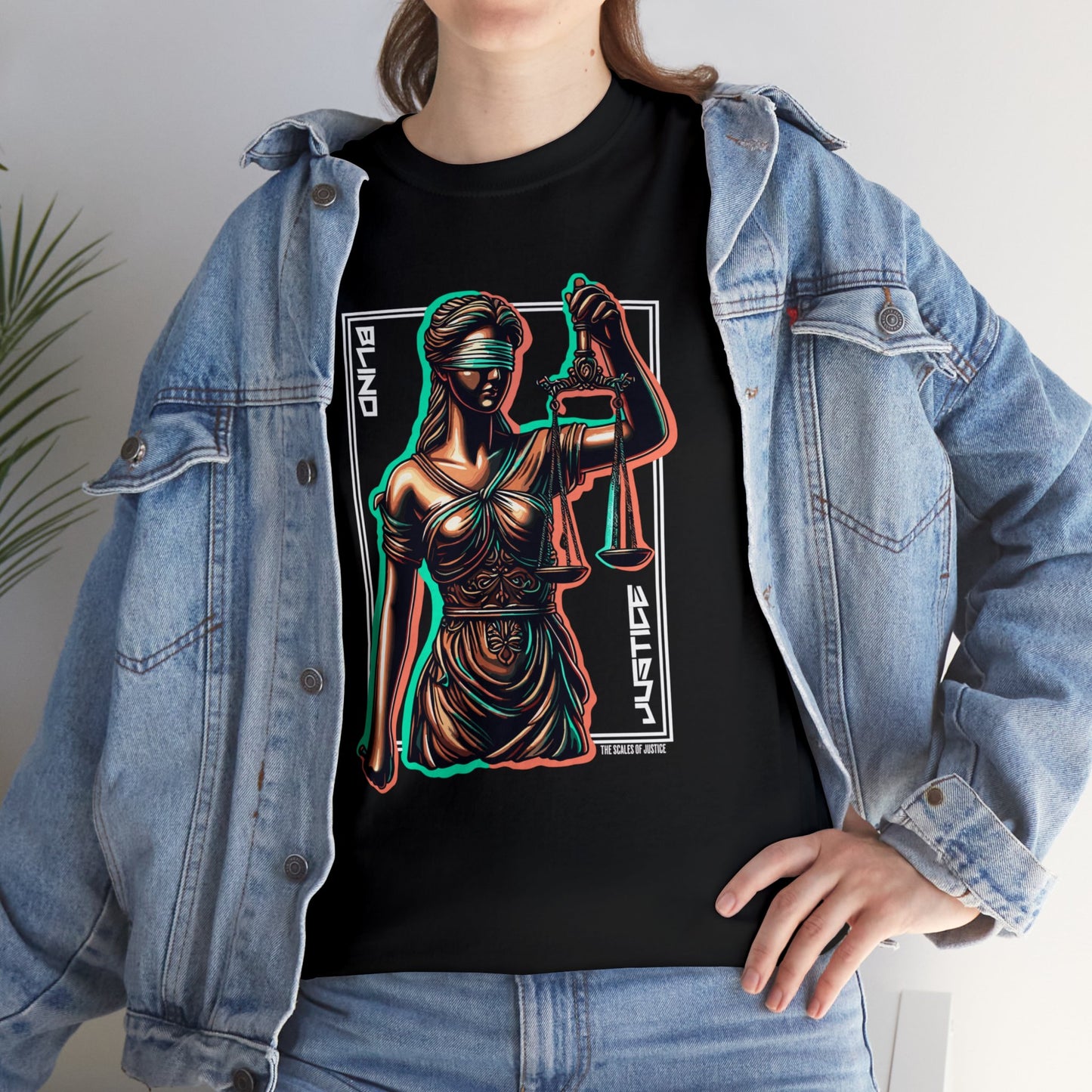 Blind Justice, Lady Justice, Unisex Heavy Cotton Tee