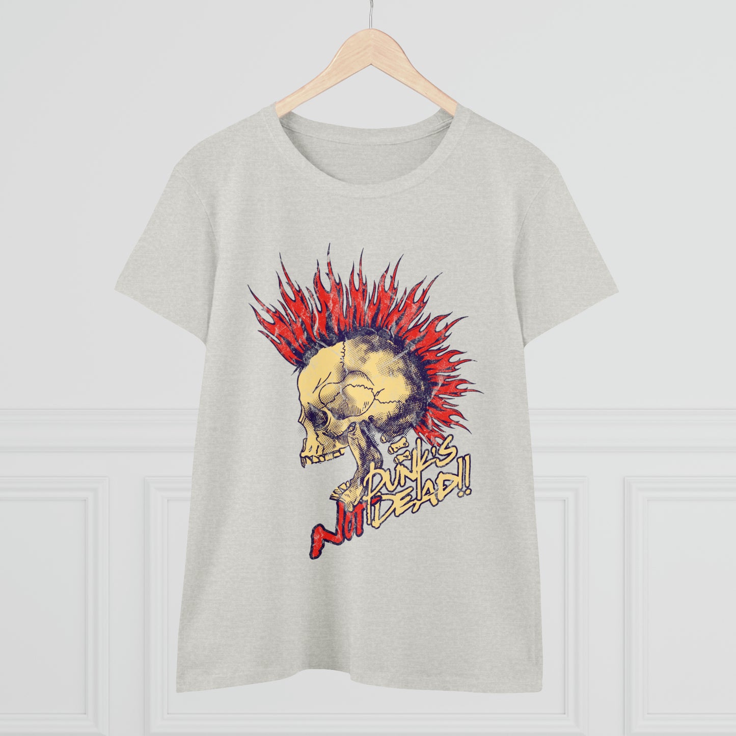 Punk's Not Dead, Skull Women's Midweight Cotton Tee