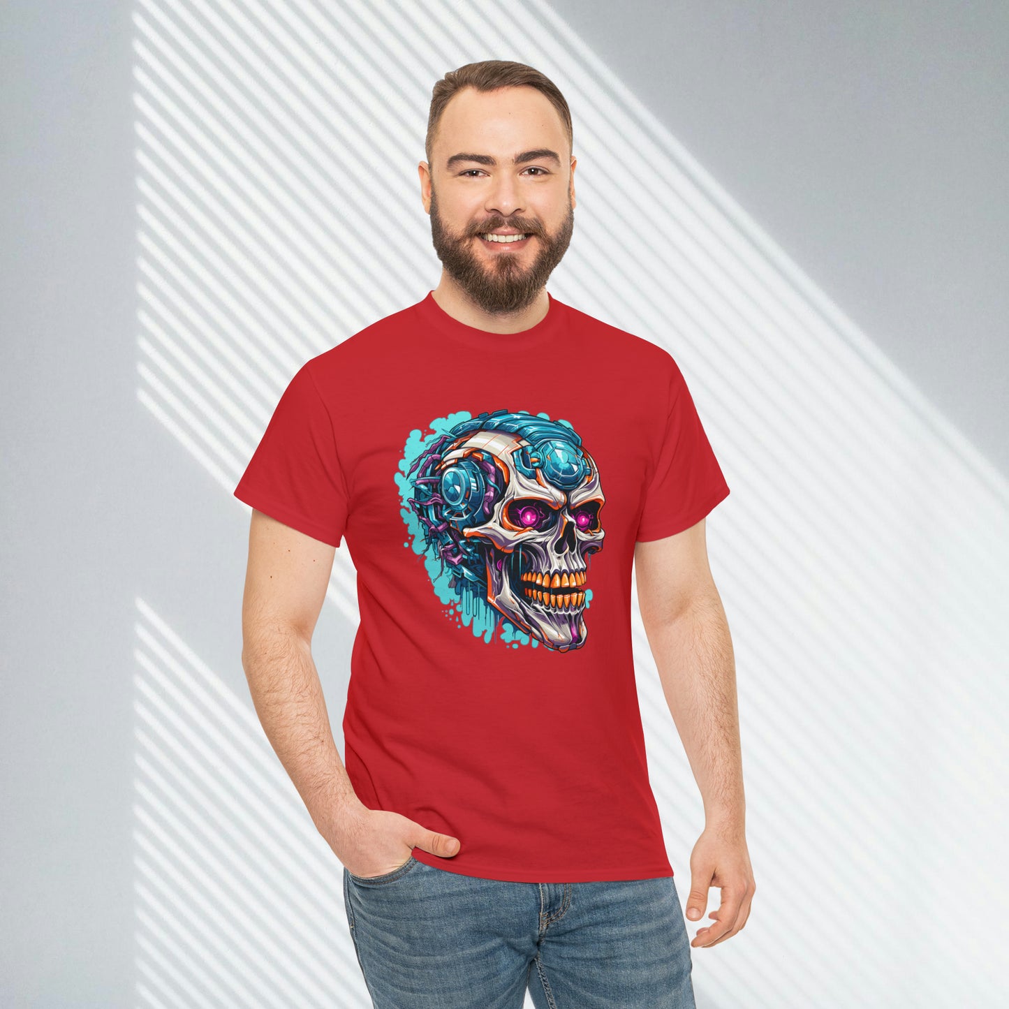 biomechanical Skull Unisex Heavy Cotton Tee