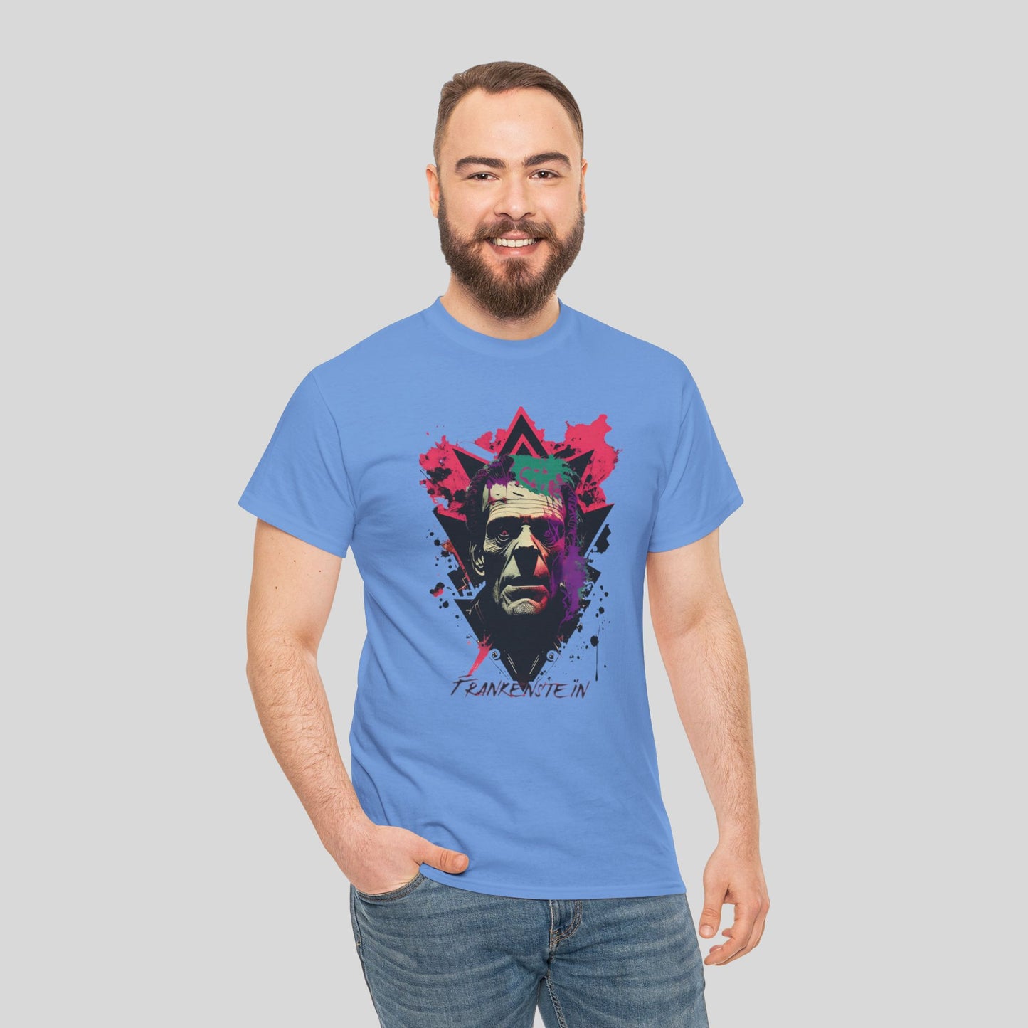 Frankenstein, Custom Graphic Unisex Heavy Cotton Tee