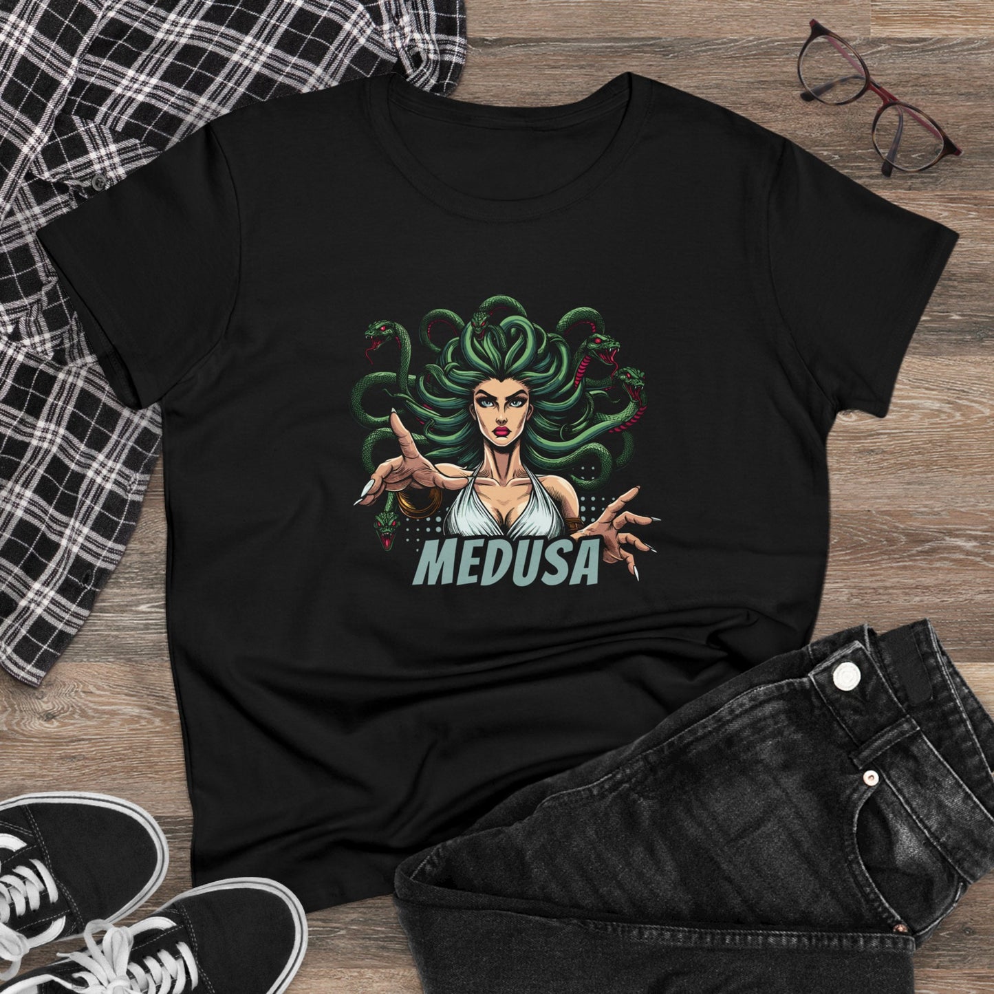 Medusa, Women's Midweight Cotton Tee