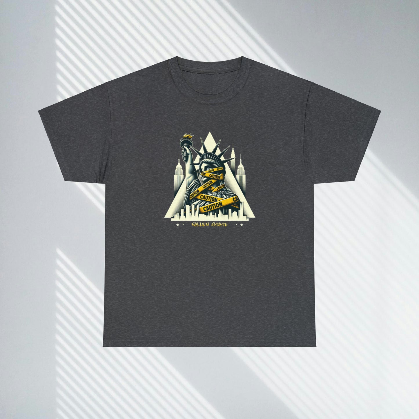 Fallen State, NYC, Statue of Liberty, Heavy Cotton Tee