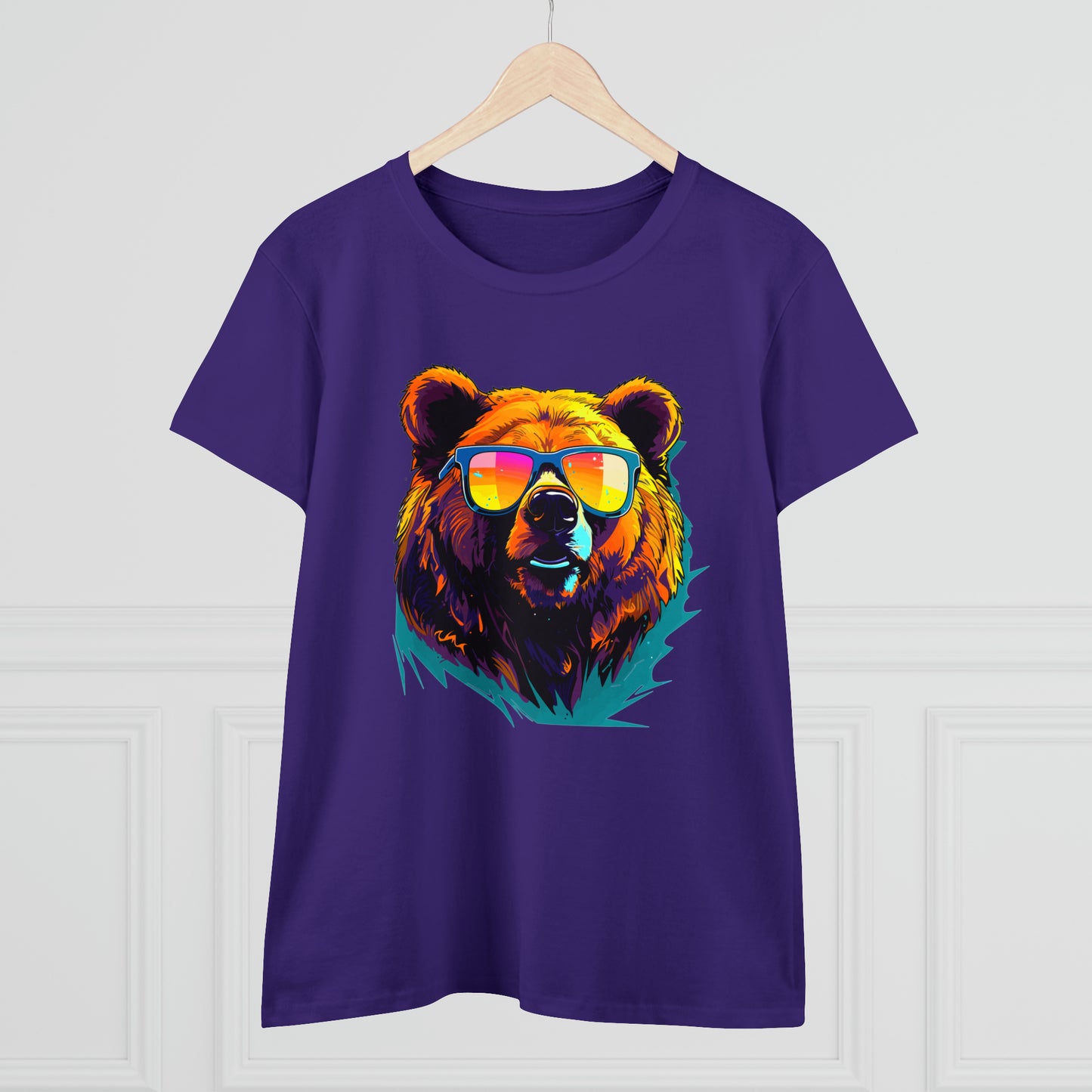Cool Bear Wearing Sunglasses Women's Midweight Cotton Tee