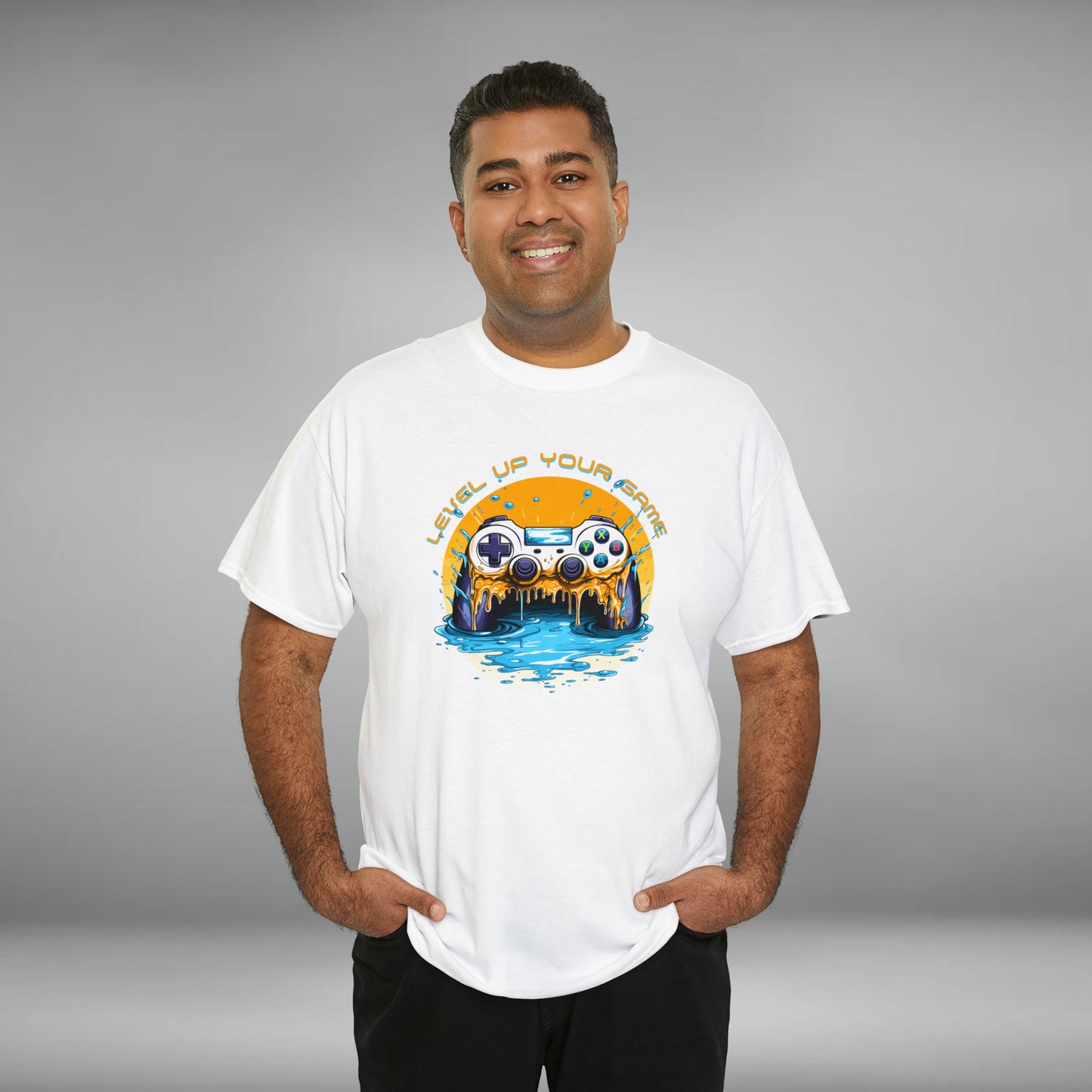 Level Up Your Game, Game Controller Unisex Heavy Cotton Tee