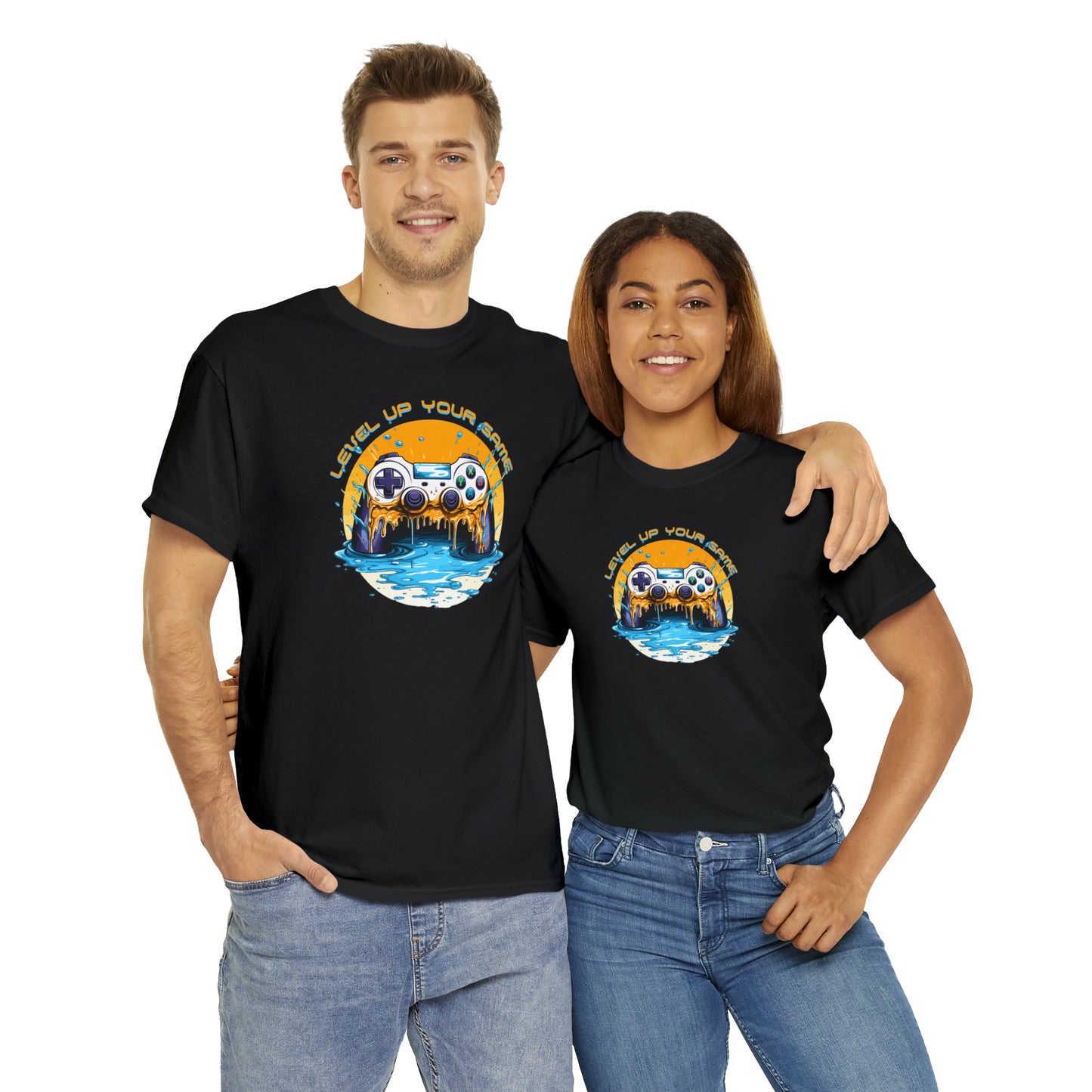 Level Up Your Game, Game Controller Unisex Heavy Cotton Tee