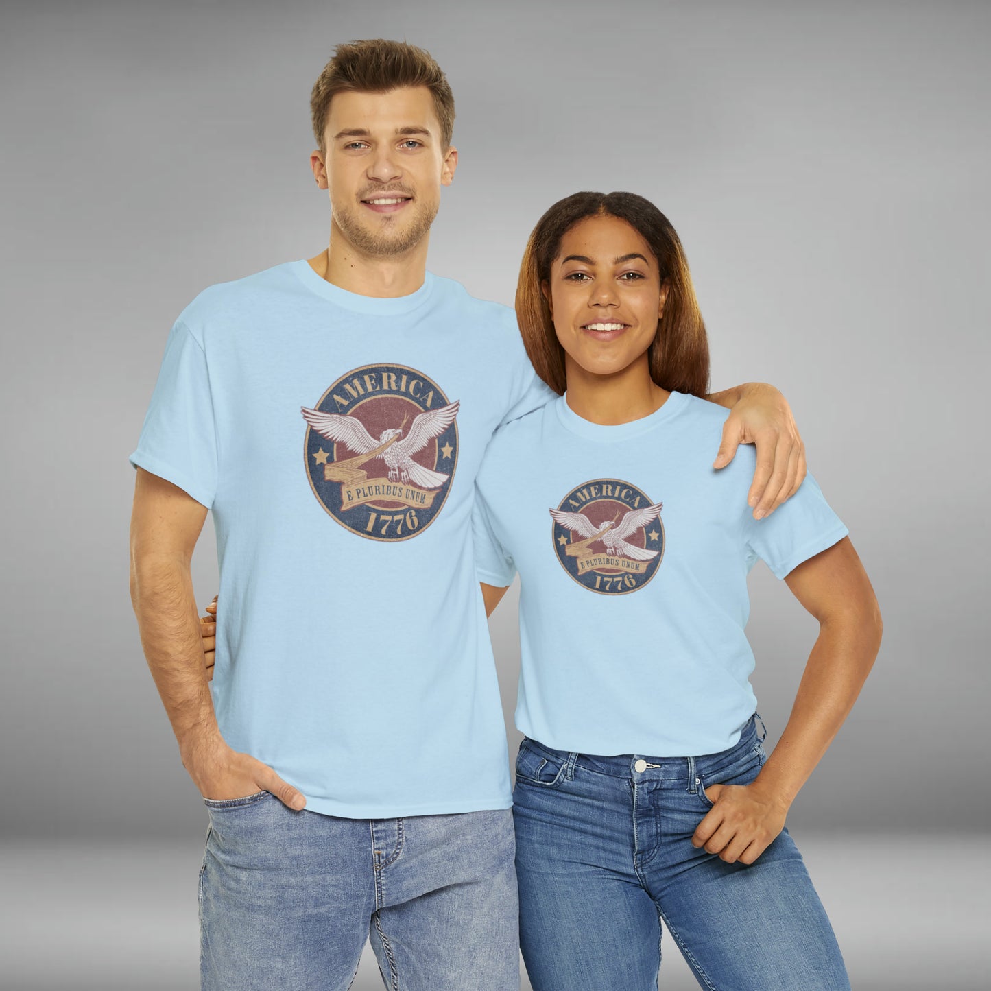 America 1776, E Pluribus Unum Unisex Heavy Cotton Graphic Tee