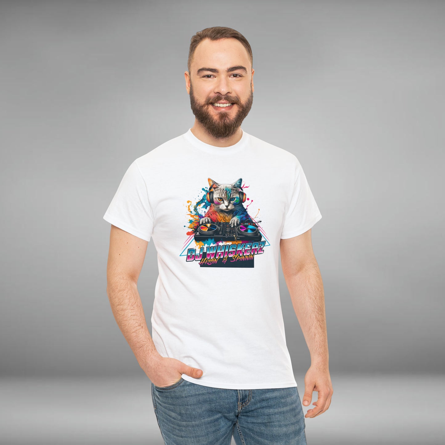 DJ WHISKERZ, Unisex Heavy Cotton Tee
