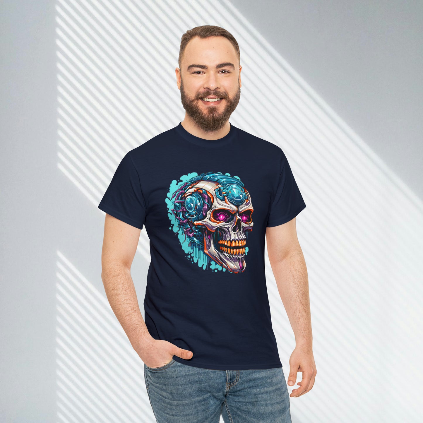 biomechanical Skull Unisex Heavy Cotton Tee