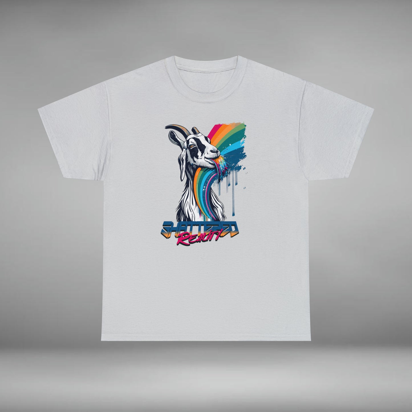 Shattered Reality, Rainbow Goat, Unisex Heavy Cotton Tee