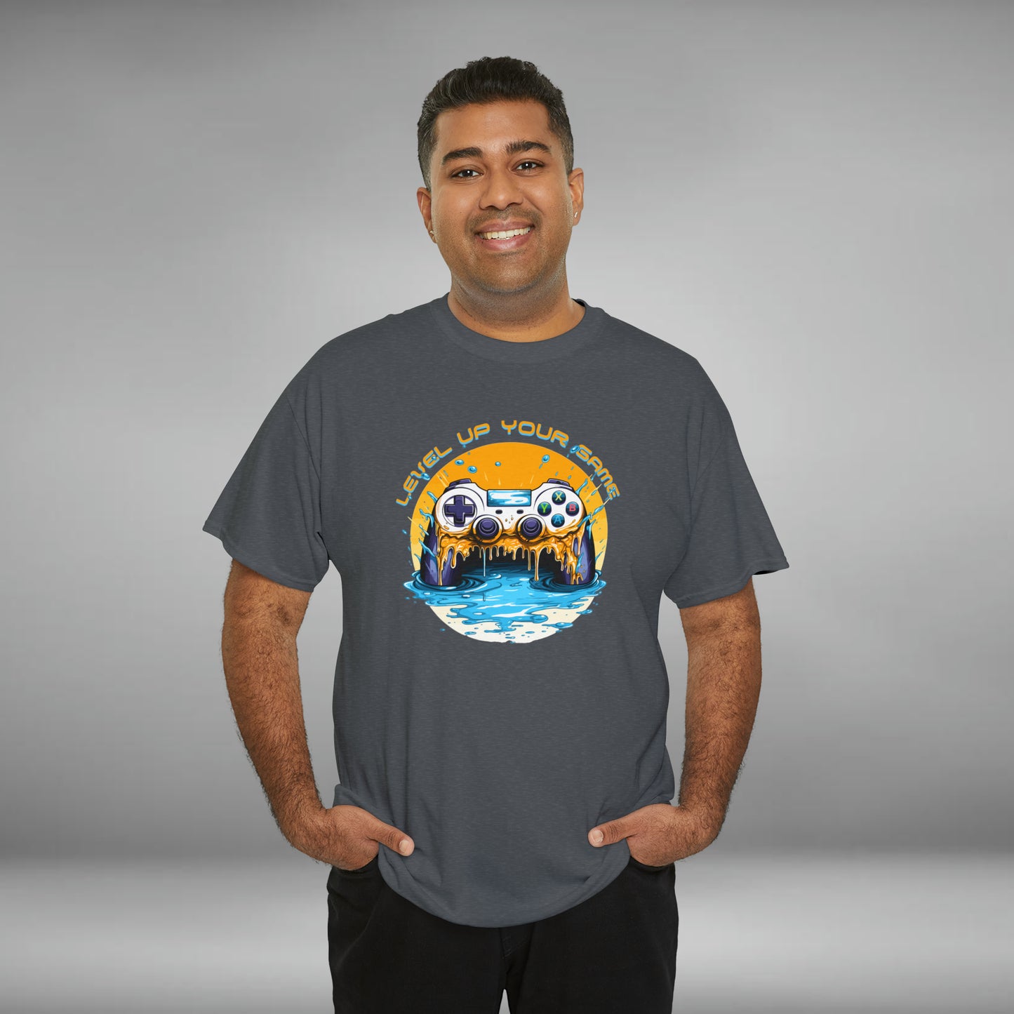 Level Up Your Game, Game Controller Unisex Heavy Cotton Tee