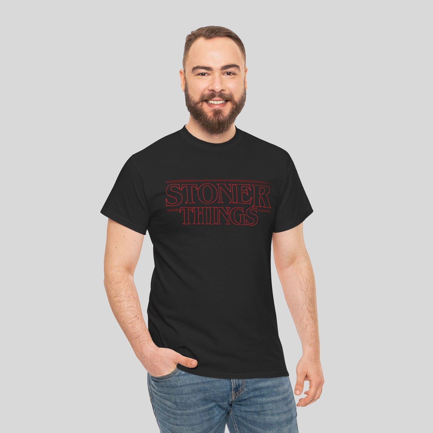 Stoner Things Unisex Heavy Cotton Tee - Chill Vibe Graphic Tee for Casual Wear