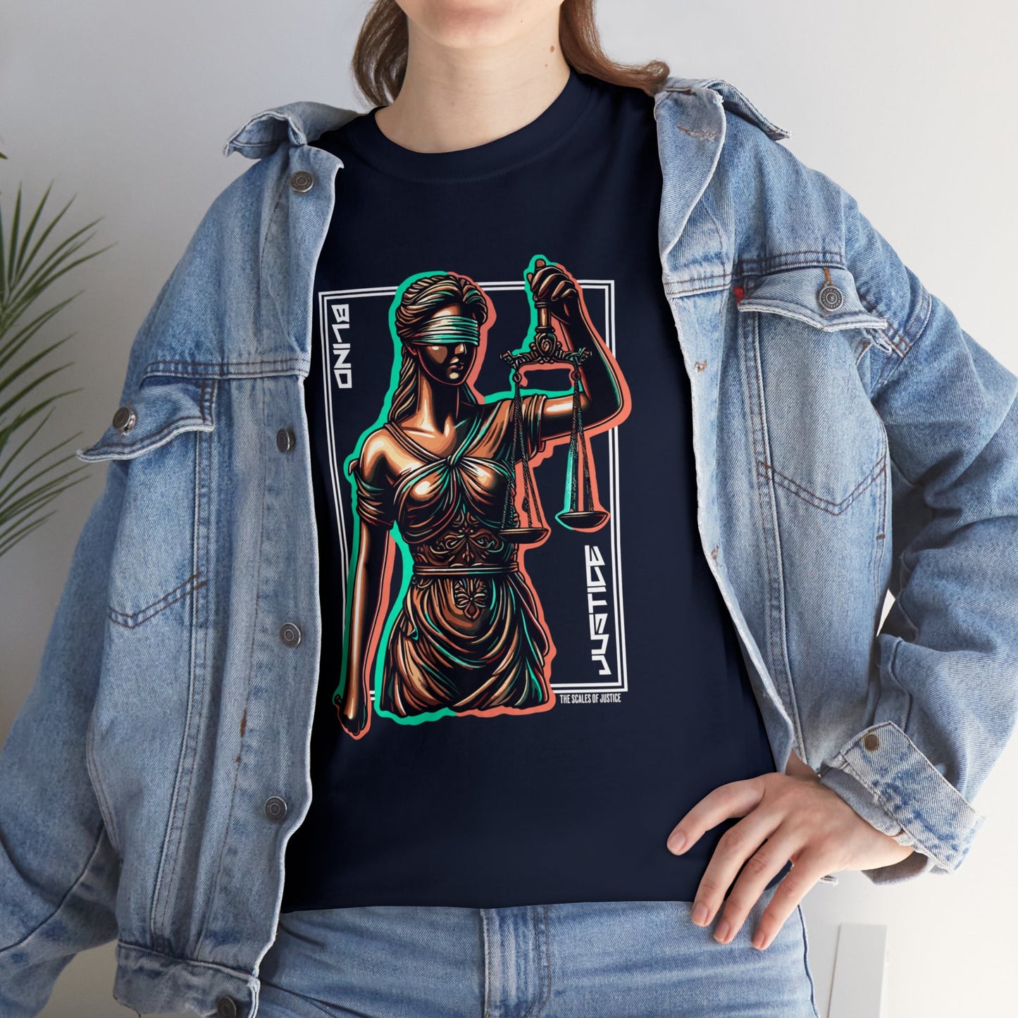 Blind Justice, Lady Justice, Unisex Heavy Cotton Tee